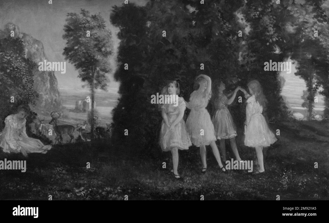 Tanzende Kinder Arthur B. Davies (amerikanisch, 1862-1928). Tanzende Kinder, 1902. Öl auf Segeltuch, 26 x 42 3/16 Zoll (66,1 x 107,1 cm). Amerikanische Kunst 1902 Stockfoto