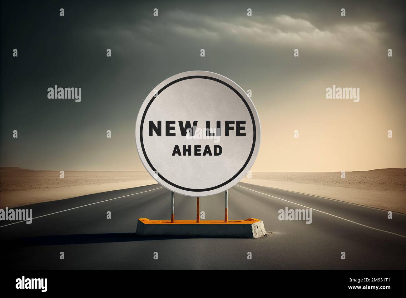 New Life – Verkehrszeichen Stockfoto