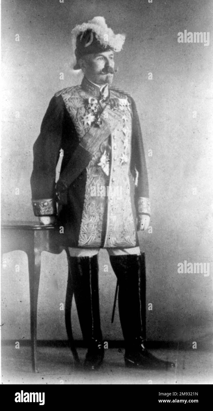 Alexander Valerianovich Malama in der Uniform von Jägermeister Dvor E.I.V. Nicholas II Ca. Stockfoto