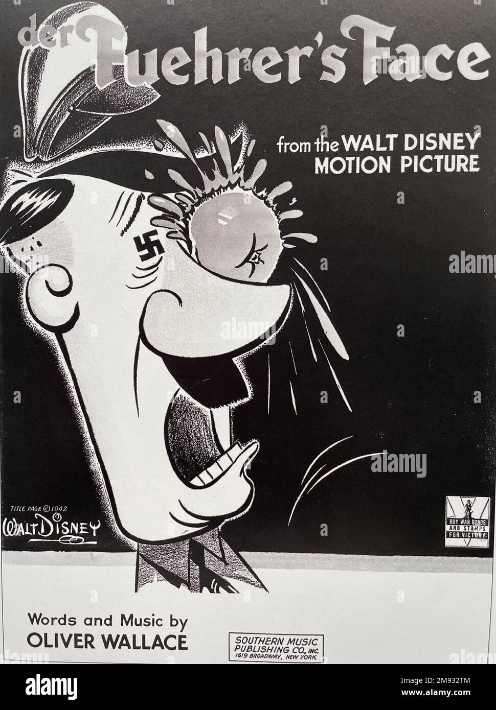 DAS GESICHT DES FUEHRERS alias A Nightmare in Nutziland alias Donald Duck in Nutziland. Ein 1943 Walt Disney Anti-Nazi-Cartoon Stockfoto