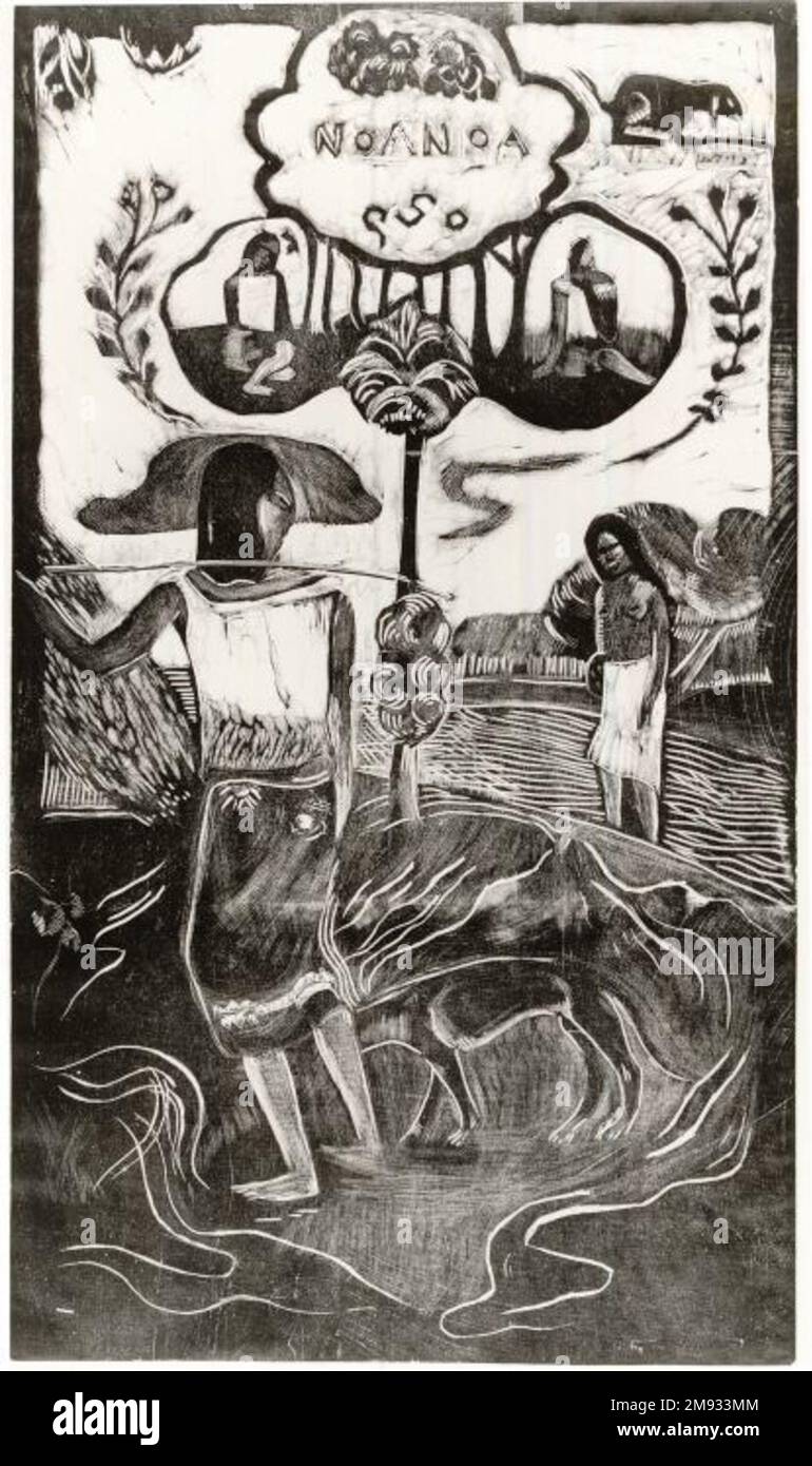 Noa Noa (Duftender Duft) Paul Gauguin (Französisch, 1848-1903). Noa Noa (duftender Duft), geschnitzt im Winter 1893-1894; gedruckt 1921. Holzschnitt auf Chinapapier, Bild: 14 x 8 1/16 Zoll (35,6 x 20,5 cm). Europäische Kunst im Winter 1893-1894 geschnitzt; gedruckt 1921 Stockfoto