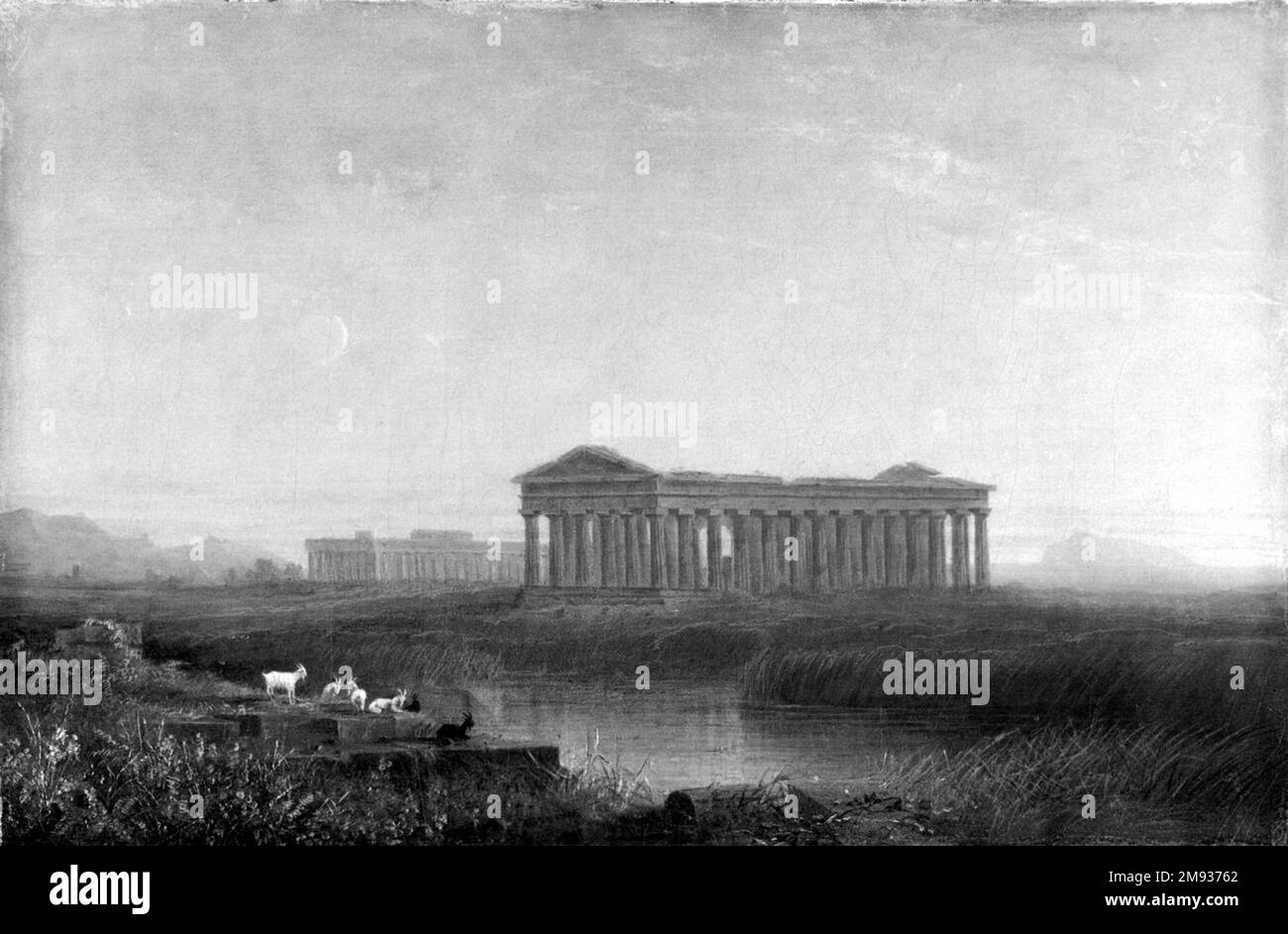 Paestum John Sarsergeant Rollin Tilton (Amerikanisch, 1828-1888). Paestum, ca. 1860. Öl auf Leinwand, 14 7/8 x 22 3/4 Zoll (37,8 x 57,8 cm). Amerikanische Kunst ca. 1860 Stockfoto