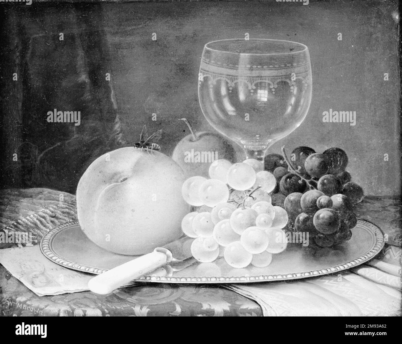 Still Life William Mason Brown (Amerikanisch, 1828-1898). , Ca. 1882. Öl an Bord, 8 x 10 1/16 Zoll (20,3 x 25,6 cm). Amerikanische Kunst ca. 1882 Stockfoto