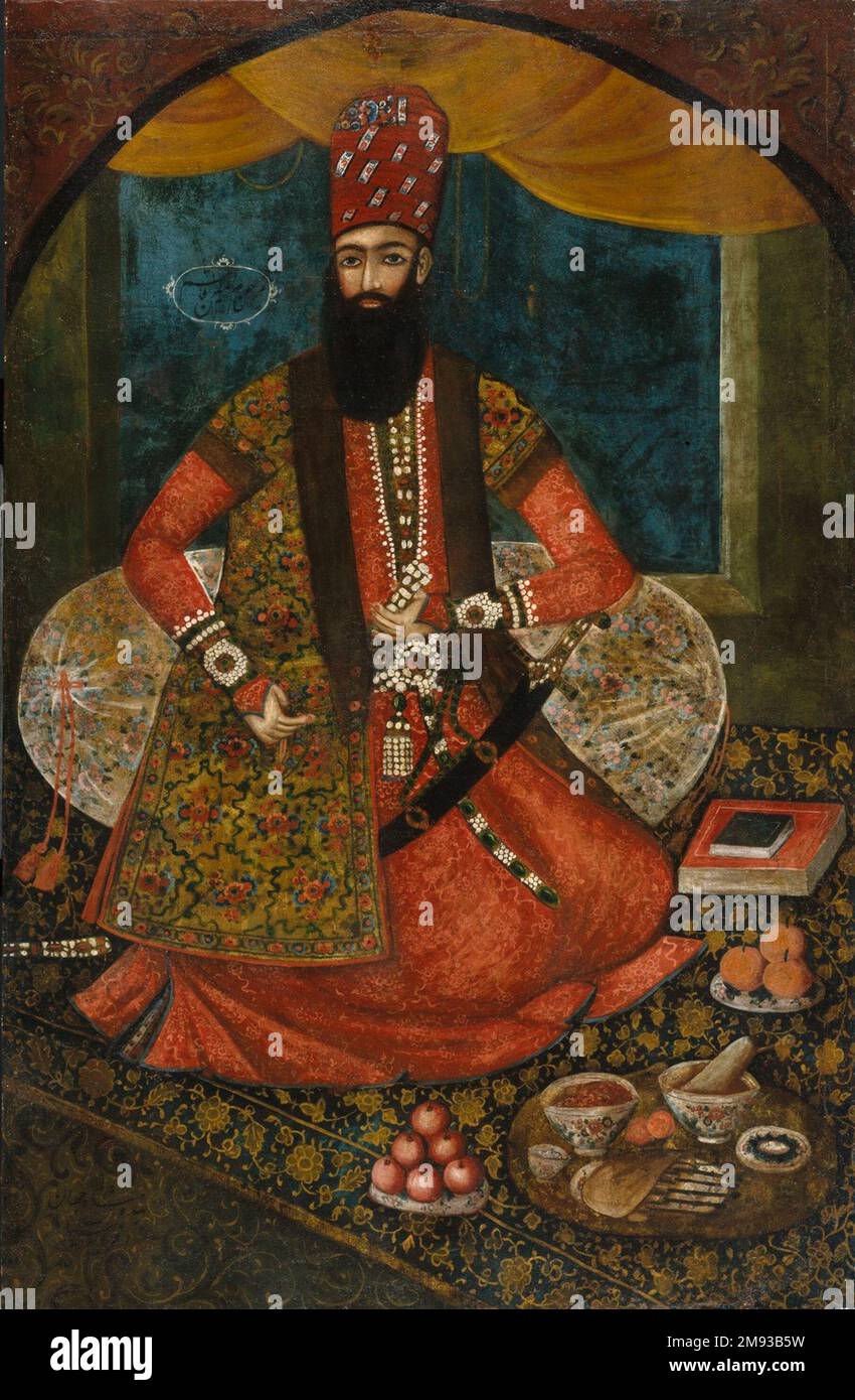 Porträt eines Emir Porträts eines Emir, 1855. Öl auf Segeltuch, 59 x 37 Zoll (149,9 x 94 cm). Kunst der islamischen Welt 1855 Stockfoto
