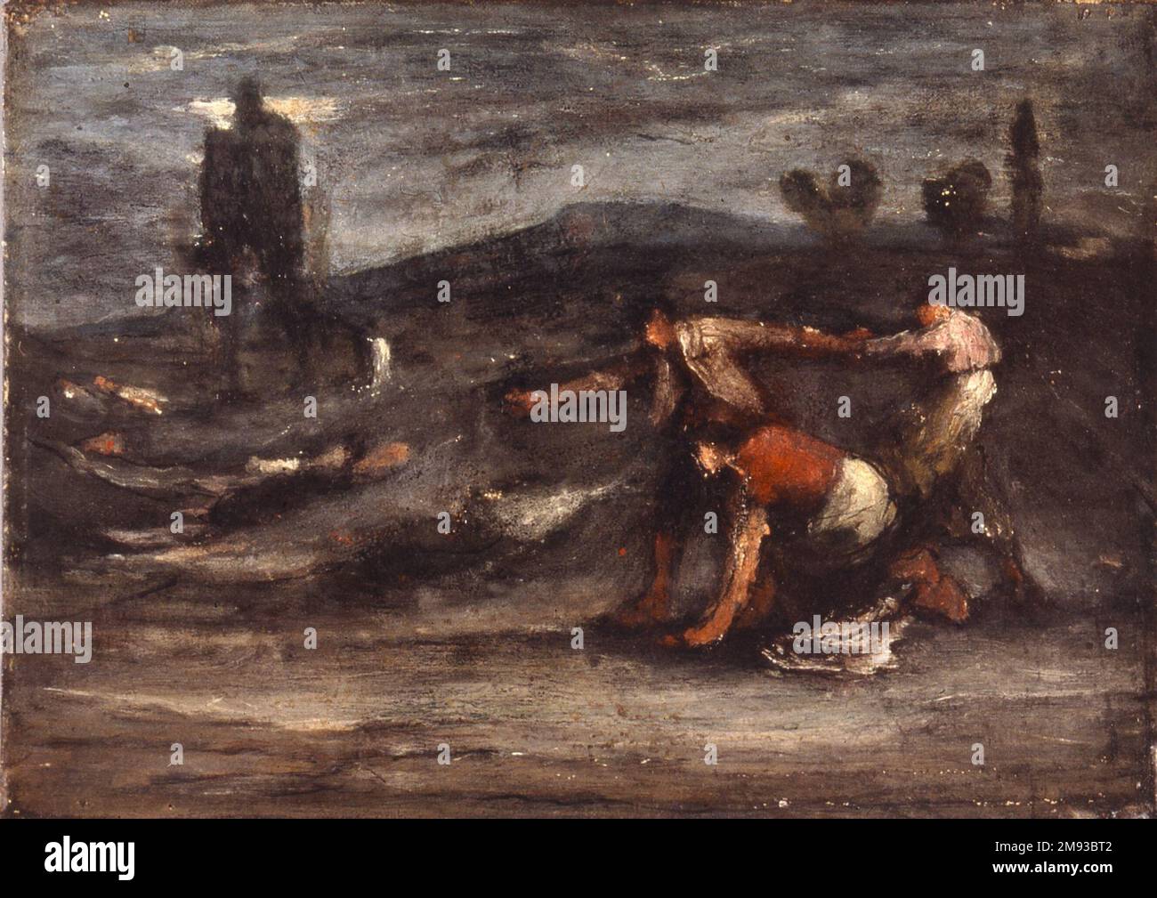 Kinder Spielen Robert Loftin Newman (Amerikanisch, 1827-1912). Kinder spielen, n. d.. Öl auf Segeltuch, 10 x 14 1/8 Zoll (25,4 x 35,8 cm). American Art n.d. Stockfoto