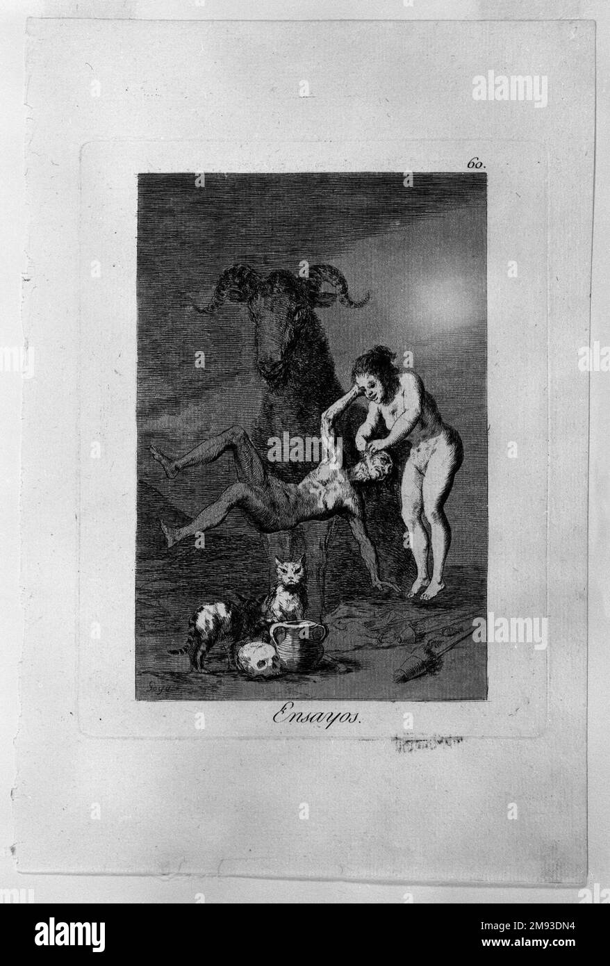 Trials (Ensayos) Francisco de Goya y Lucientes (Spanisch, 1746-1828). Versuche (Ensayos), 1797-1798. Ätzen und Aquatint auf Laienpapier, Blatt: 11 7/8 x 8 cm (30,2 x 20,3 cm). Europäische Art. 1797-1798 Stockfoto