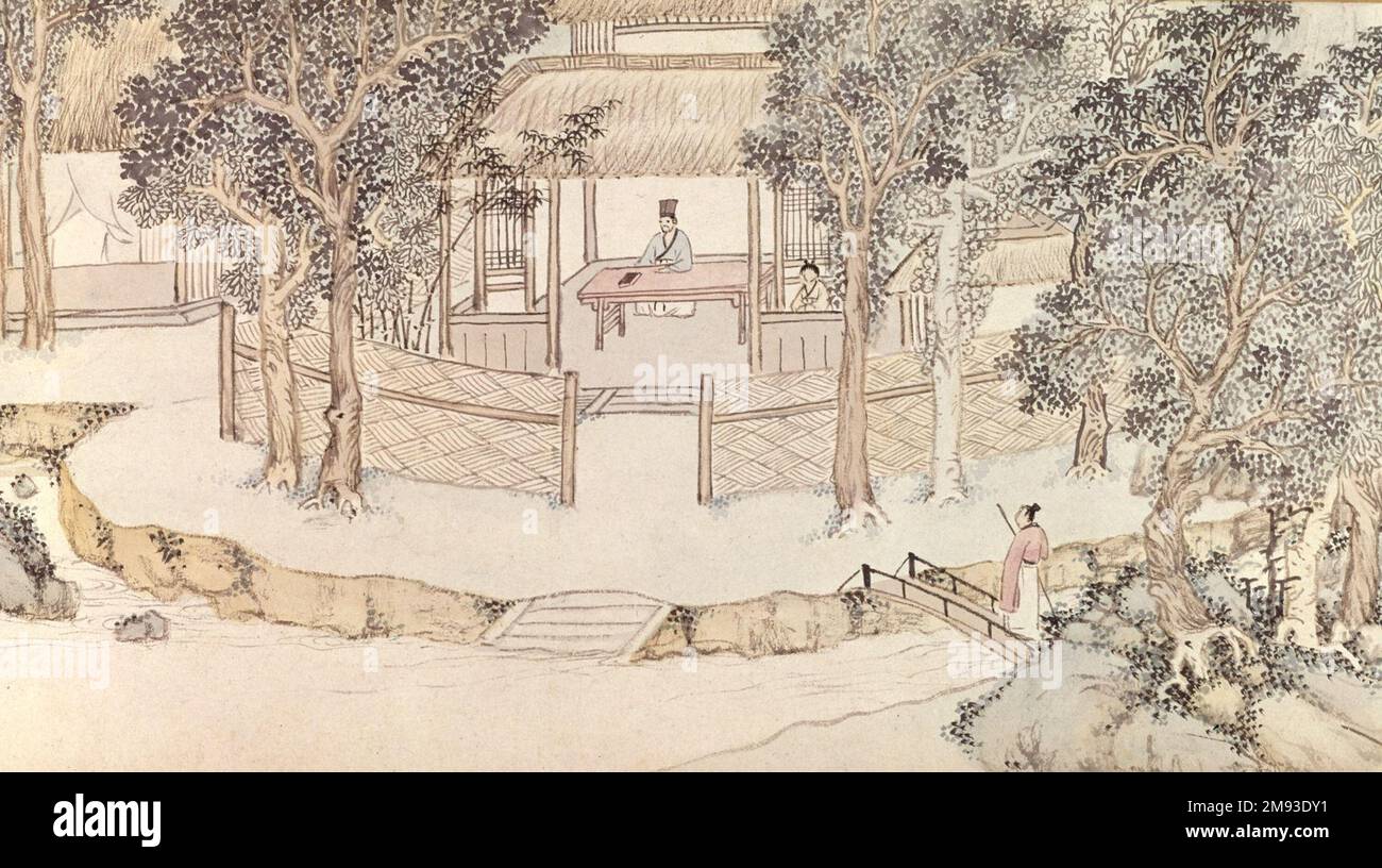 Querformat Handscrollen Qian Gu. Querformat-Handscrollen, 1556 C.E. Papier, Tinte, Rollen: 10 7/8 x 343 5/16 cm (27,7 x 872 cm). Asiatische Kunst 1556 C.E. Stockfoto