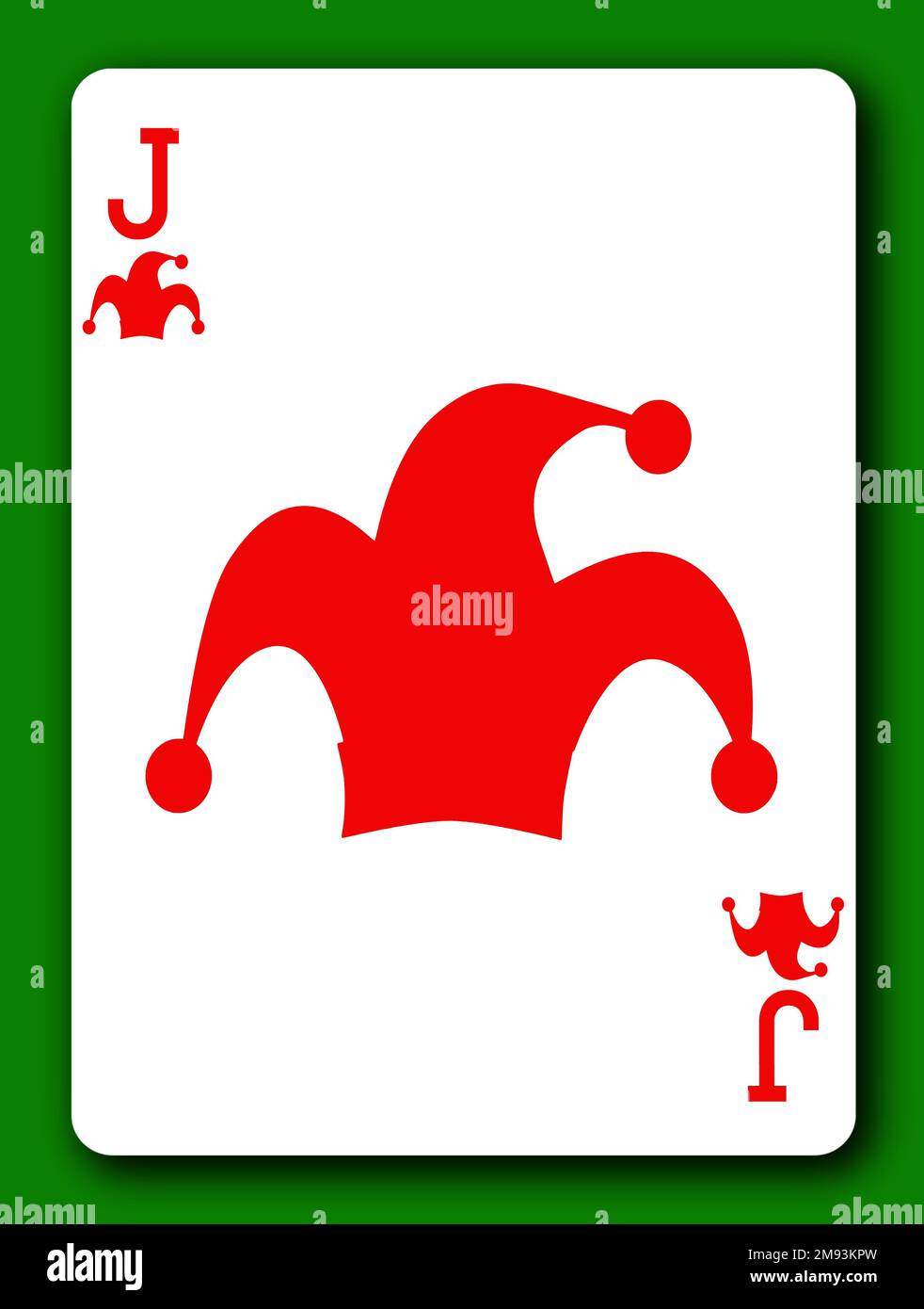 Farb-Joker-Spielkarte mit 3D-Abbildung des Clipping-Pfads Stockfoto