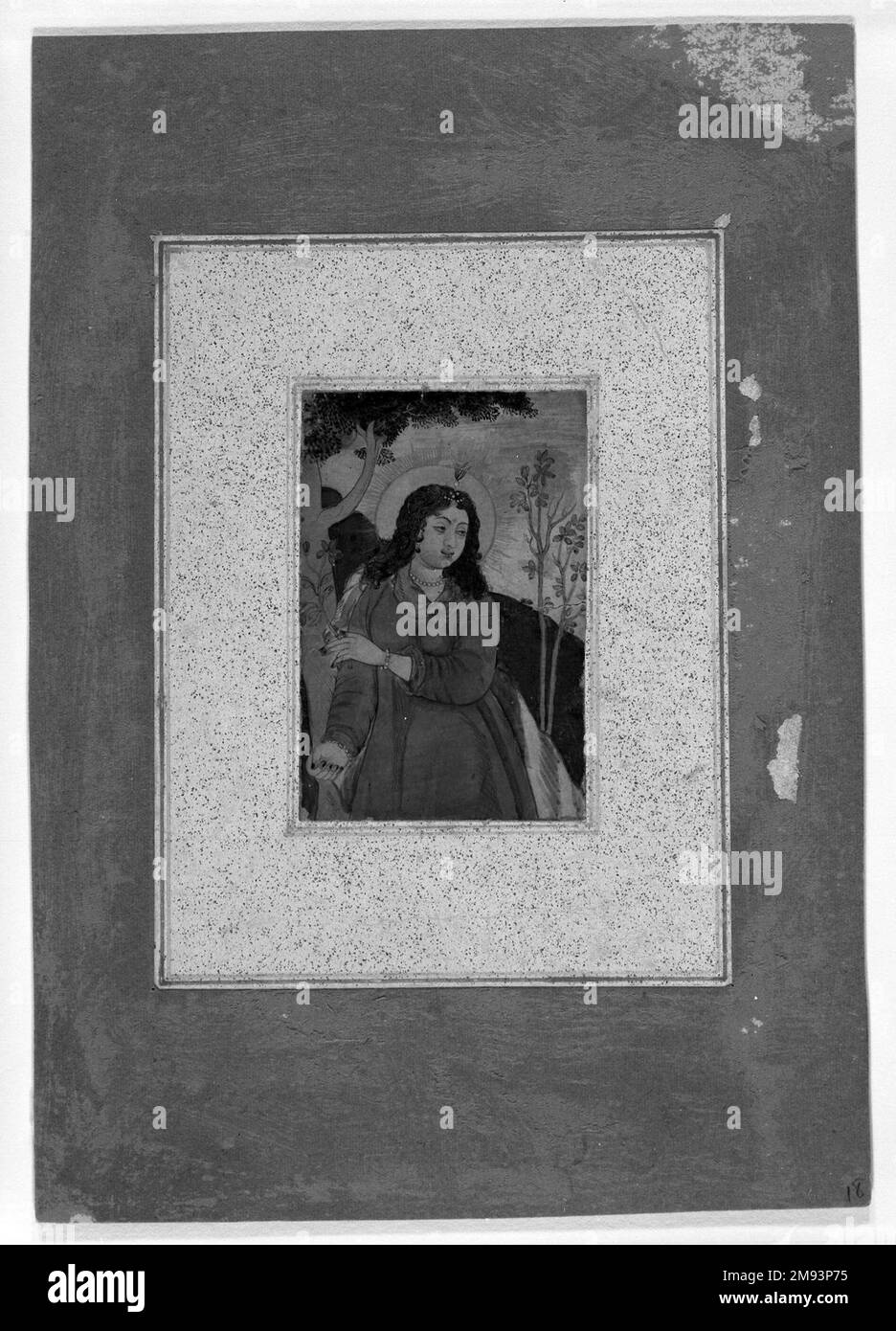 Angel Mughal. Angel, nach 1675. Undurchsichtige Aquarelle auf Papier, Blatt: 9 1/4 x 6 3/8 Zoll (23,5 x 16,2 cm). Asiatische Kunst nach 1675 Stockfoto