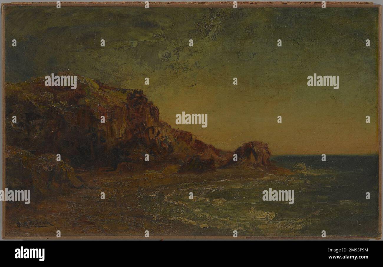 Küste von Kalifornien Ralph Albert Blakelock (amerikanisch, 1847-1919). Küste von Kalifornien, ca. 1875. Öl auf Leinwand, 9 7/16 x 15 3/8 Zoll (24 x 39 cm). Amerikanische Kunst ca. 1875 Stockfoto
