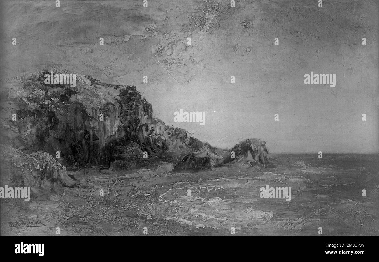 Küste von Kalifornien Ralph Albert Blakelock (amerikanisch, 1847-1919). Küste von Kalifornien, ca. 1875. Öl auf Leinwand, 9 7/16 x 15 3/8 Zoll (24 x 39 cm). Amerikanische Kunst ca. 1875 Stockfoto