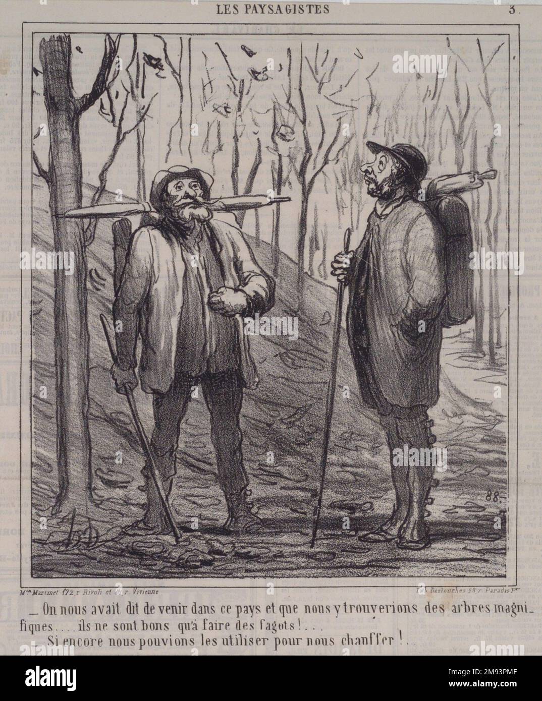 Auf Nous avait Dit de Venir Dans CE Pays... Honoré Daumier (Französisch, 1808-1879). Auf Nous avait Dit de Venir Dans CE Pays, 17. Dezember 1864. Lithograf auf Zeitungsdruckpapier, Blatt: 16 7/8 x 11 3/8 Zoll (42,9 x 28,9 cm). European Art 17. Dezember 1864 Stockfoto