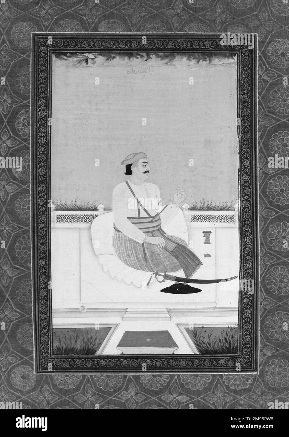 Niaz Bahadur Khan Indianer. Niaz Bahadur Khan, 1875-1900. Lichtundurchlässige Aquarelle und Gold auf Papier, Blatt: 19 3/4 x 11 7/8 Zoll (50,2 x 30,2 cm). Asiatische Kunst 1875-1900 Stockfoto