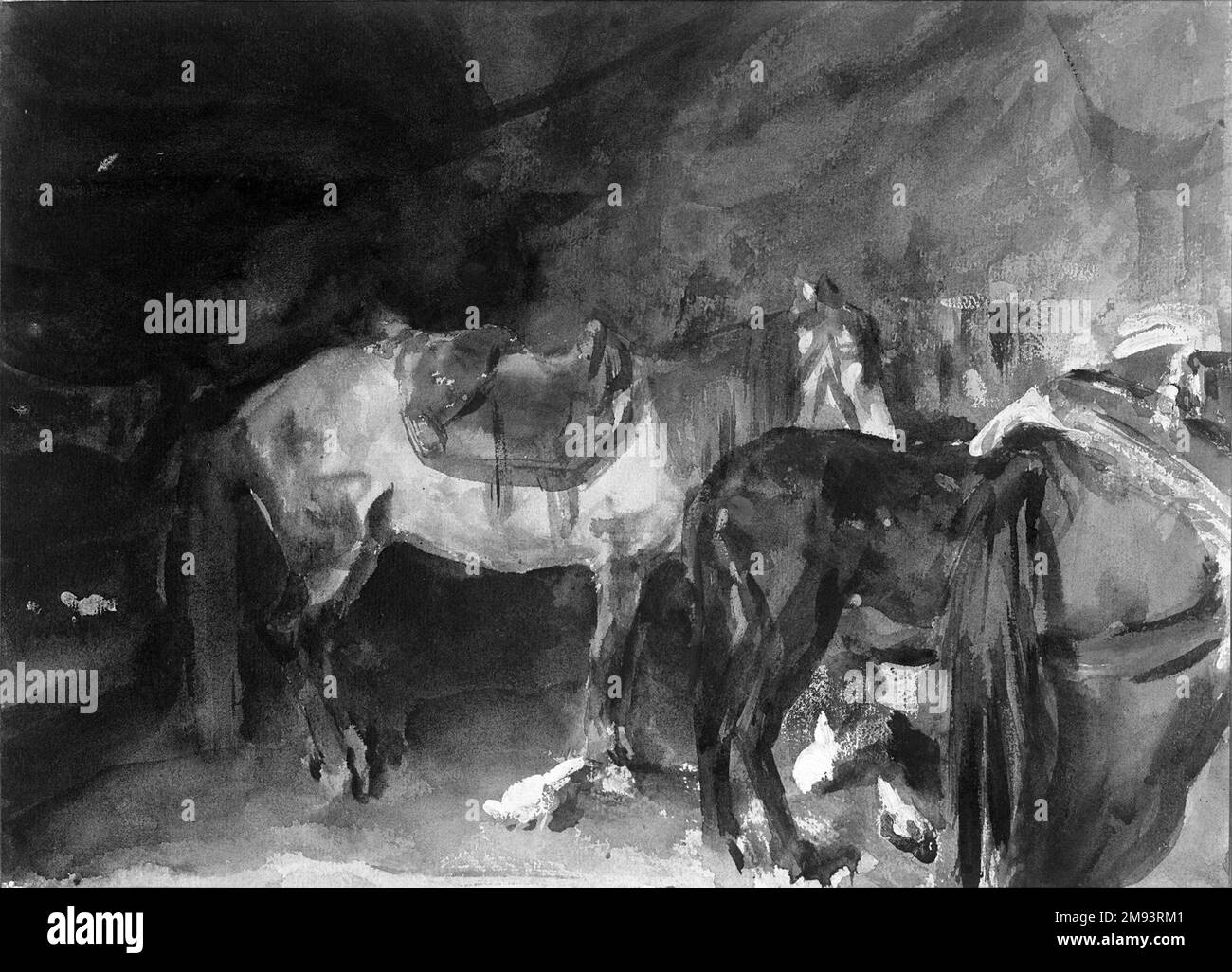 Arabischer Stall John Singer Sargent (Amerikaner, geboren in Italien, 1856-1925). Arabischer Stall, 1905-1906. Lichtdurchlässiges und undurchsichtiges Aquarell mit Graphitunterzeichnung, 10 7/16 x 14 3/8in. (26,5 x 36,5cm). Amerikanische Kunst 1905-1906 Stockfoto