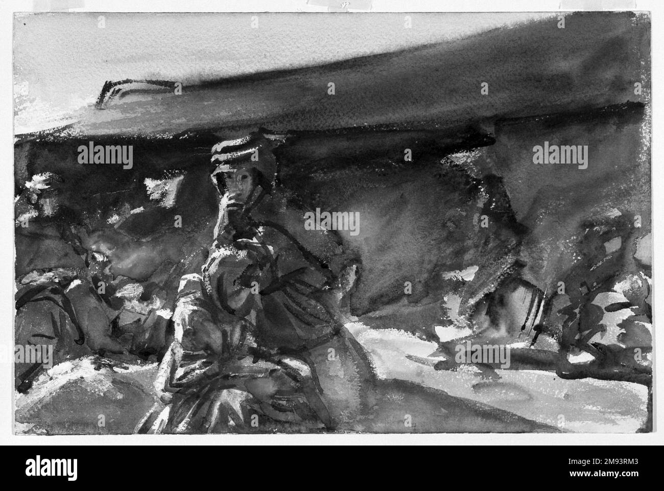 Black Tent John Singer Sargent (Amerikaner, geboren in Italien, 1856-1925). Schwarzes Zelt, 1905-1906. Undurchsichtig und durchscheinend, Aquarell, 12 x 18 1/8 Zoll (30,5 x 46 cm). Amerikanische Kunst 1905-1906 Stockfoto