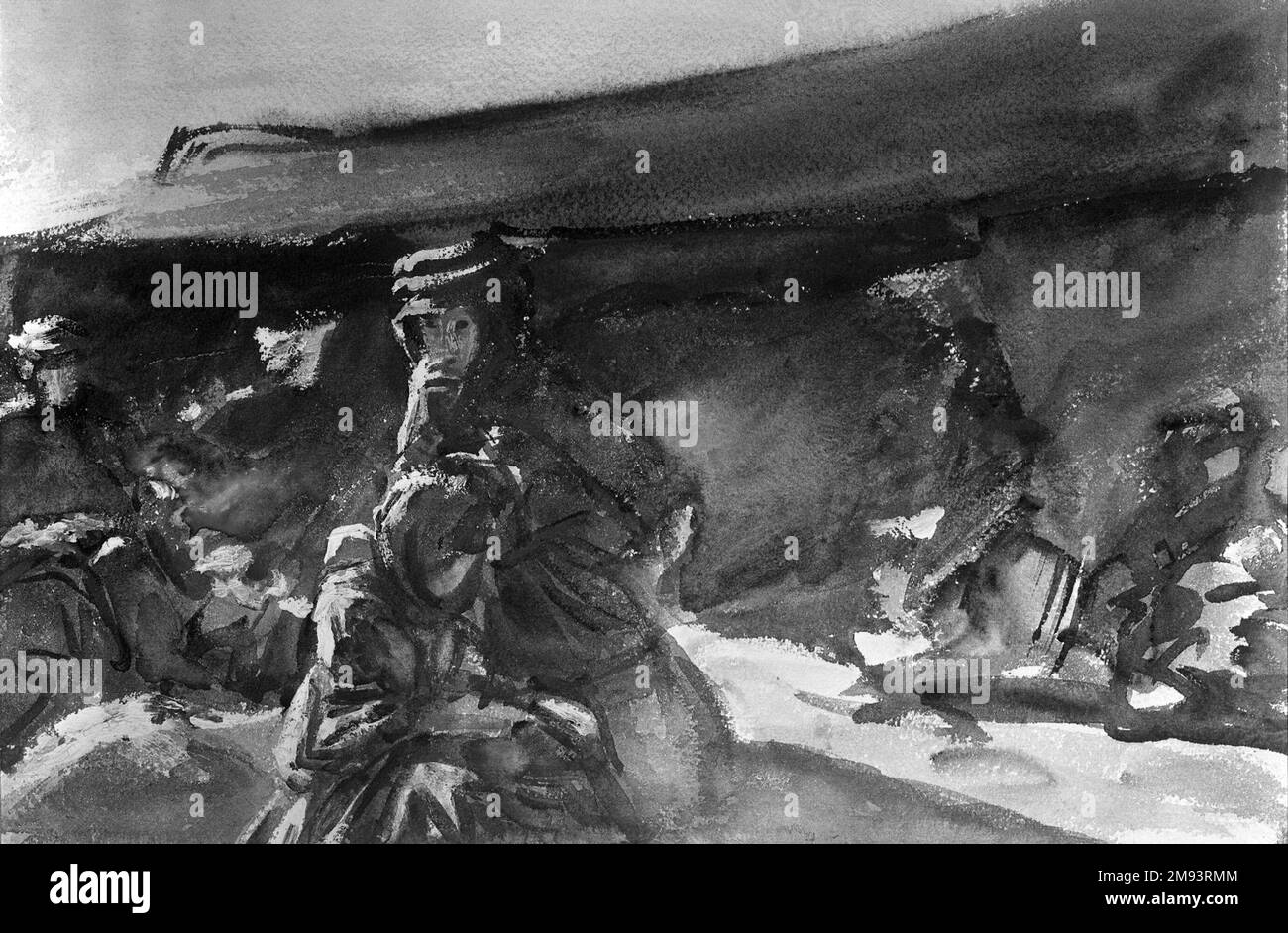 Black Tent John Singer Sargent (Amerikaner, geboren in Italien, 1856-1925). Schwarzes Zelt, 1905-1906. Undurchsichtig und durchscheinend, Aquarell, 12 x 18 1/8 Zoll (30,5 x 46 cm). Amerikanische Kunst 1905-1906 Stockfoto