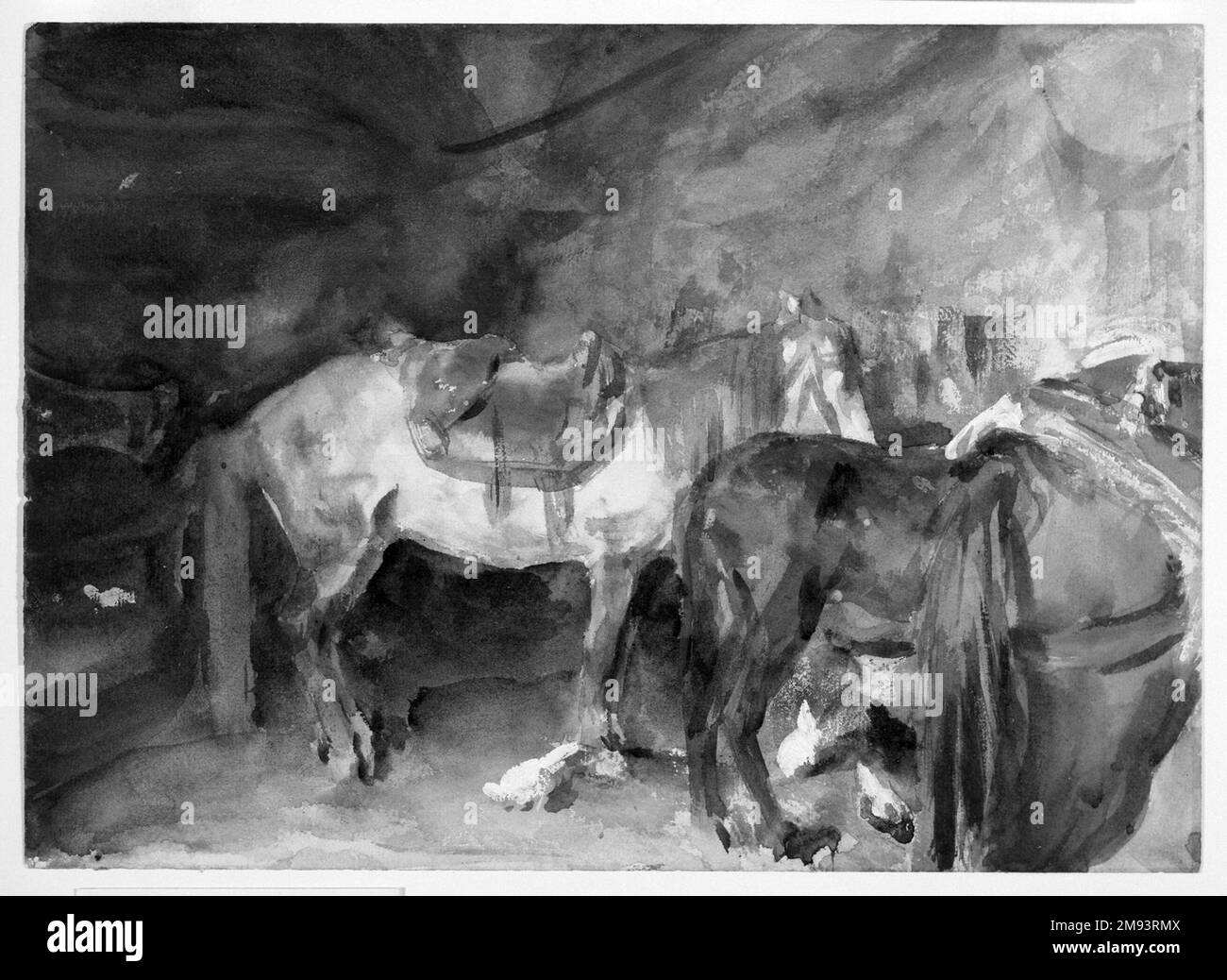 Arabischer Stall John Singer Sargent (Amerikaner, geboren in Italien, 1856-1925). Arabischer Stall, 1905-1906. Lichtdurchlässiges und undurchsichtiges Aquarell mit Graphitunterzeichnung, 10 7/16 x 14 3/8in. (26,5 x 36,5cm). Amerikanische Kunst 1905-1906 Stockfoto