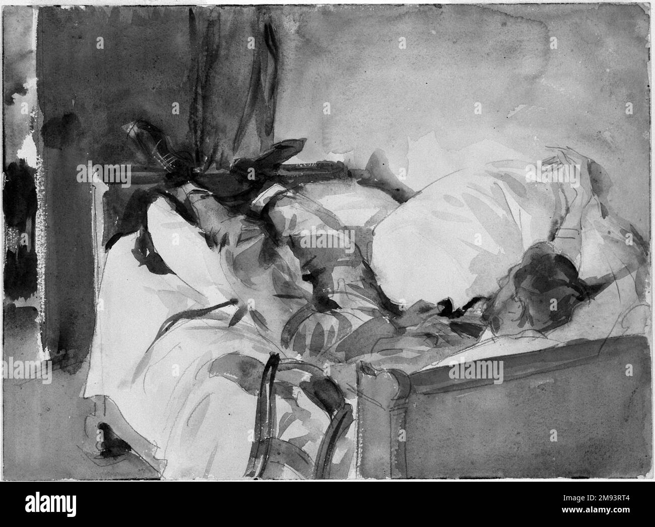 In der Schweiz John Singer Sargent (Amerikaner, geboren in Italien, 1856-1925). In der Schweiz ca. 1905. Lichtdurchlässige Aquarelle und Graphit sowie undurchsichtige Aquarelle, 9 11/16 x 13 1/16 Zoll (24,6 x 33,2 cm). Amerikanische Kunst ca. 1905 Stockfoto