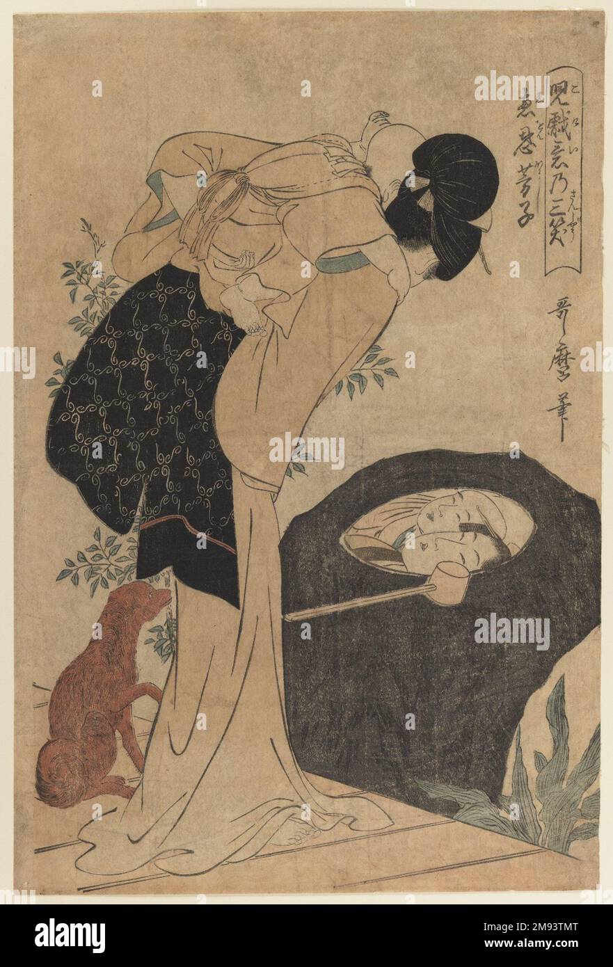 Der Priester Huiyuan, aus der Serie Three Lauters at Children's Playful Spirits Kitagawa Utamaro (Japanisch, 1753-1806). , 1802. Farbiger Holzblock auf Papier, 15 x 10 1/8 Zoll (38,1 x 25,7 cm). Asiatische Kunst 1802 Stockfoto