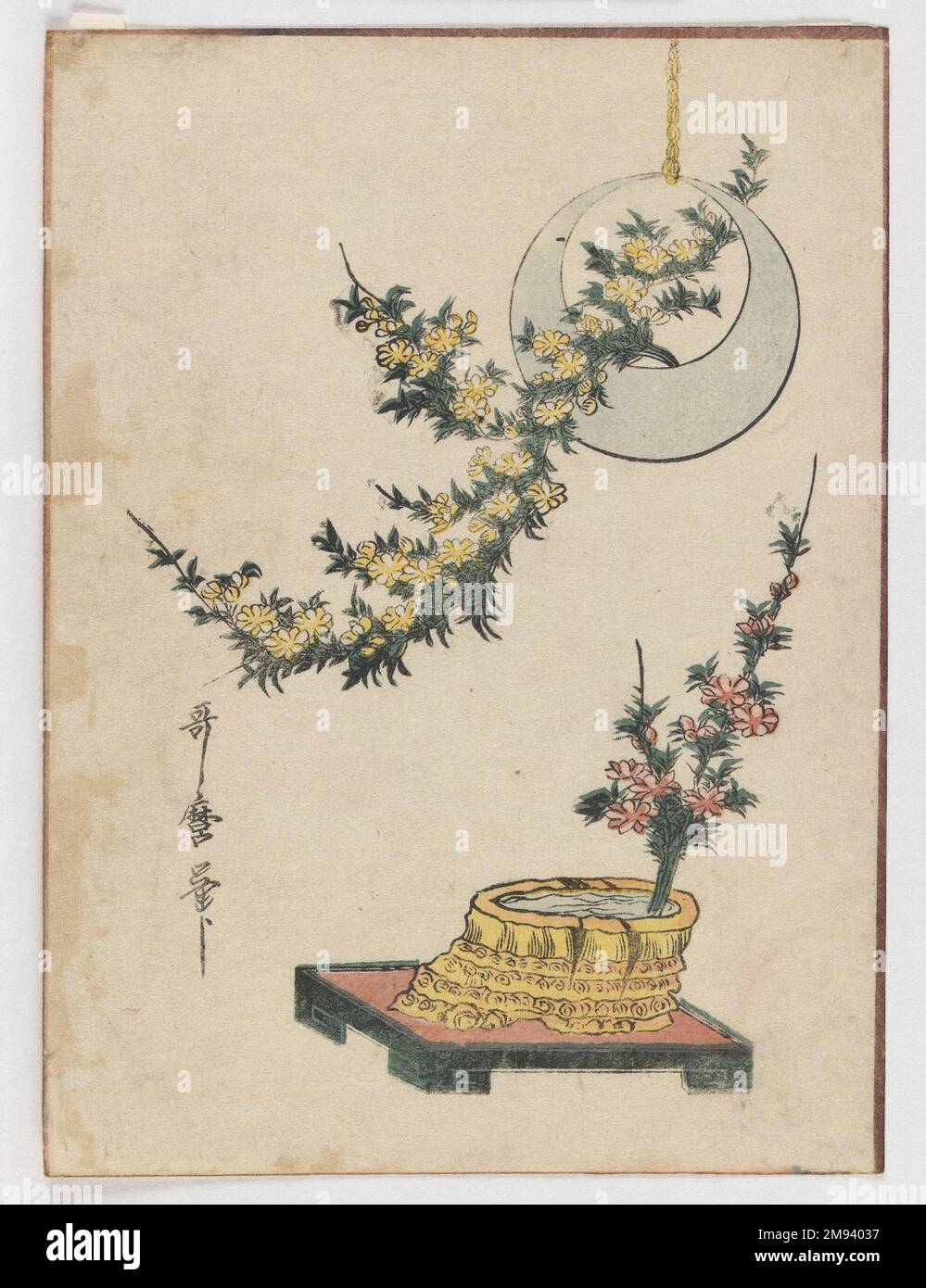 Still Life: Flowers Kitagawa Utamaro (Japanisch, 1753-1806). , Ca. 1804. Holzblockdruck, Bild: 9 1/8 x 6 11/16 Zoll (23,2 x 17 cm). Asiatische Kunst ca. 1804 Stockfoto