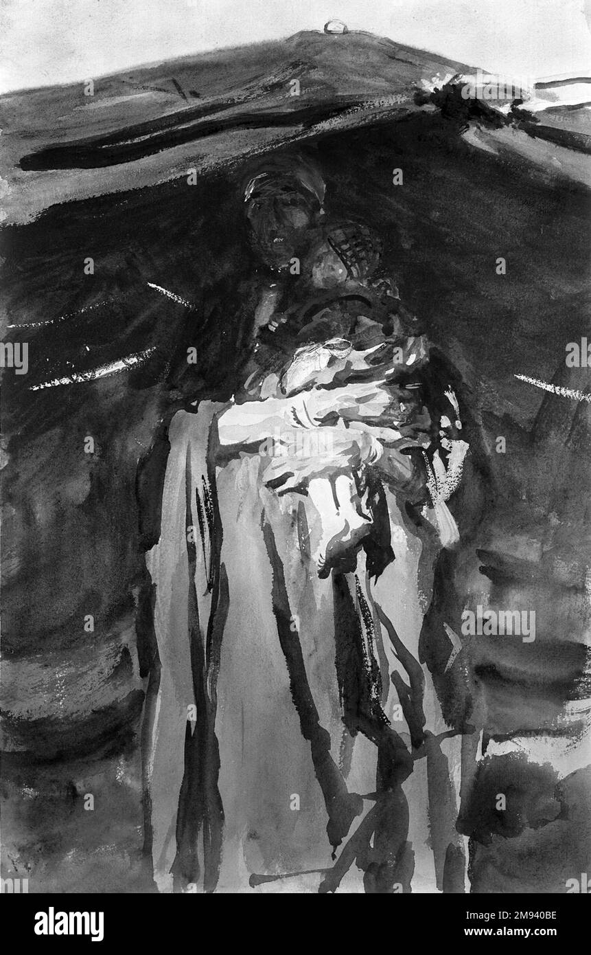 Beduinenmutter John Singer Sargent (Amerikanerin, geboren in Italien, 1856-1925). Beduinenmutter, 1905-1906. Lichtundurchlässige und lichtdurchlässige Aquarelle mit Graphitunterzeichnung, 18 1/16 x 12 Zoll (45,9 x 30,5 cm). Amerikanische Kunst 1905-1906 Stockfoto