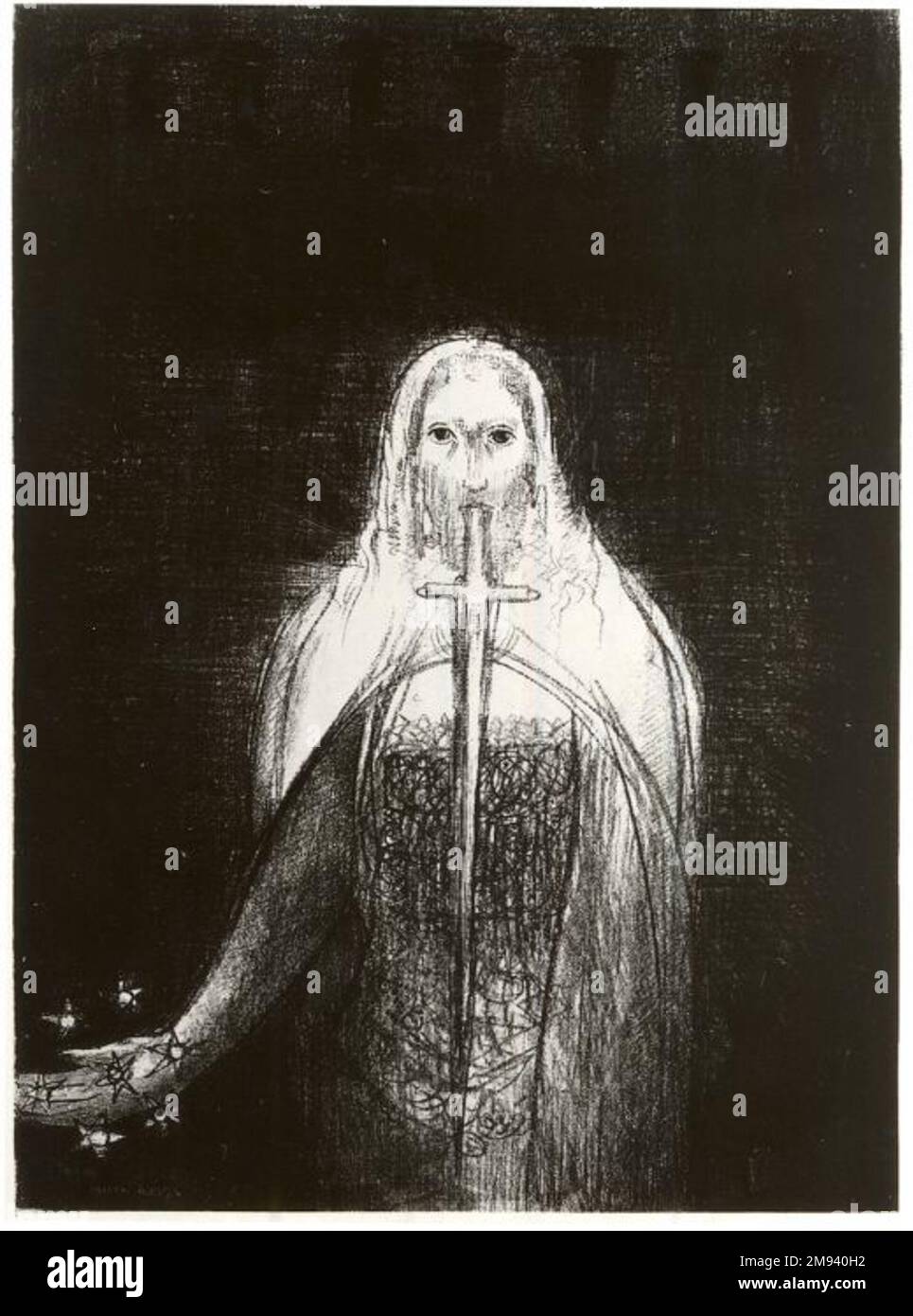 Apocalypse de Saint-Jean Odilon Redon (Französisch, 1840-1916). Apocalypse de Saint-Jean, 1899. Lithograf auf Chinapapier abgelegt, 11 1/2 x 8 1/4 Zoll (29,2 x 20,9 cm). Europäische Art. 1899 Stockfoto