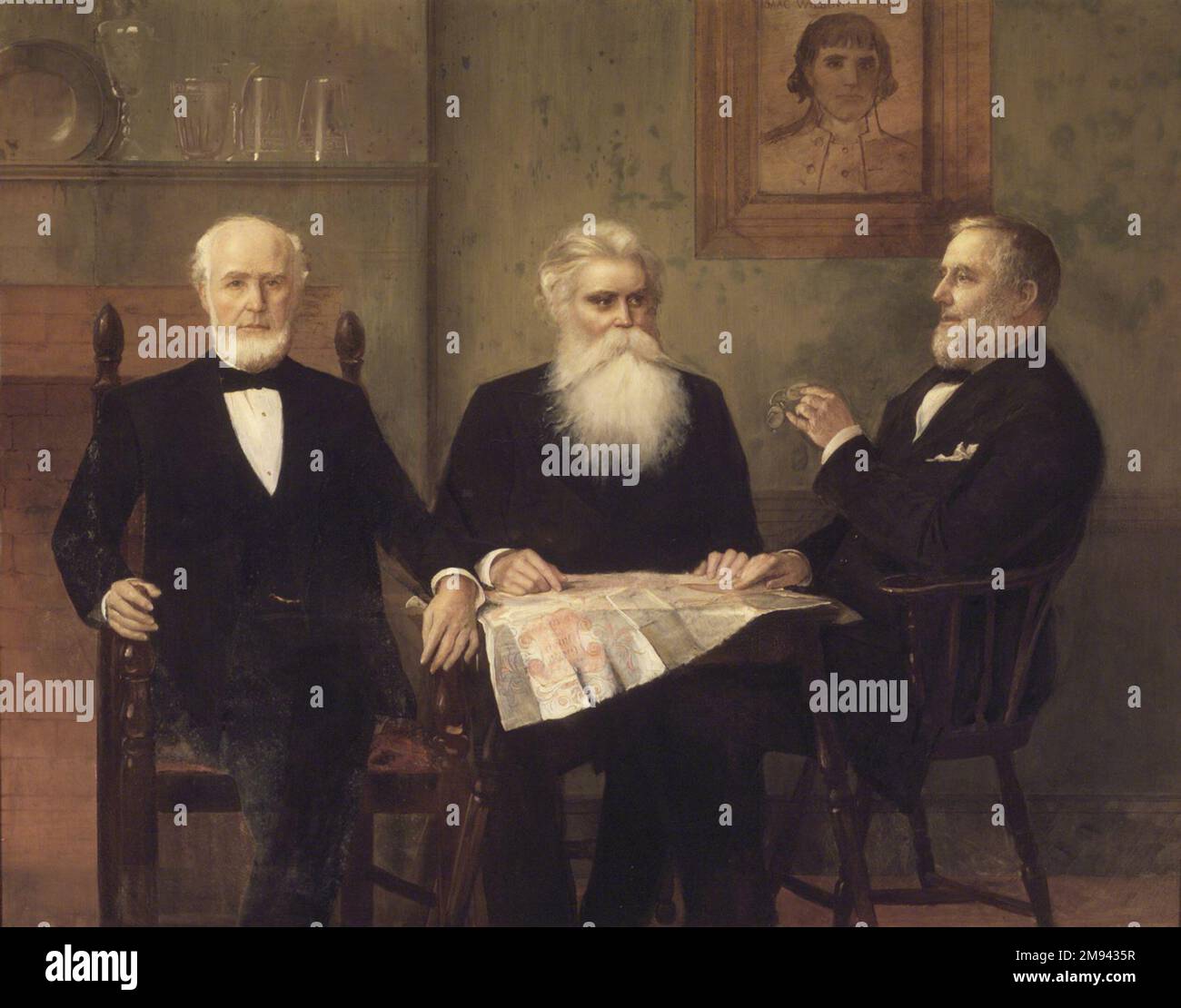 Die Enkel des Gouverneurs Edwin Howland Blashfield (amerikanisch, 1848-1936). Die Enkel des Gouverneurs, 1894. Öl auf Segeltuch, 67 x 84 3/4 Zoll (170,2 x 215,2 cm). Amerikanische Kunst 1894 Stockfoto