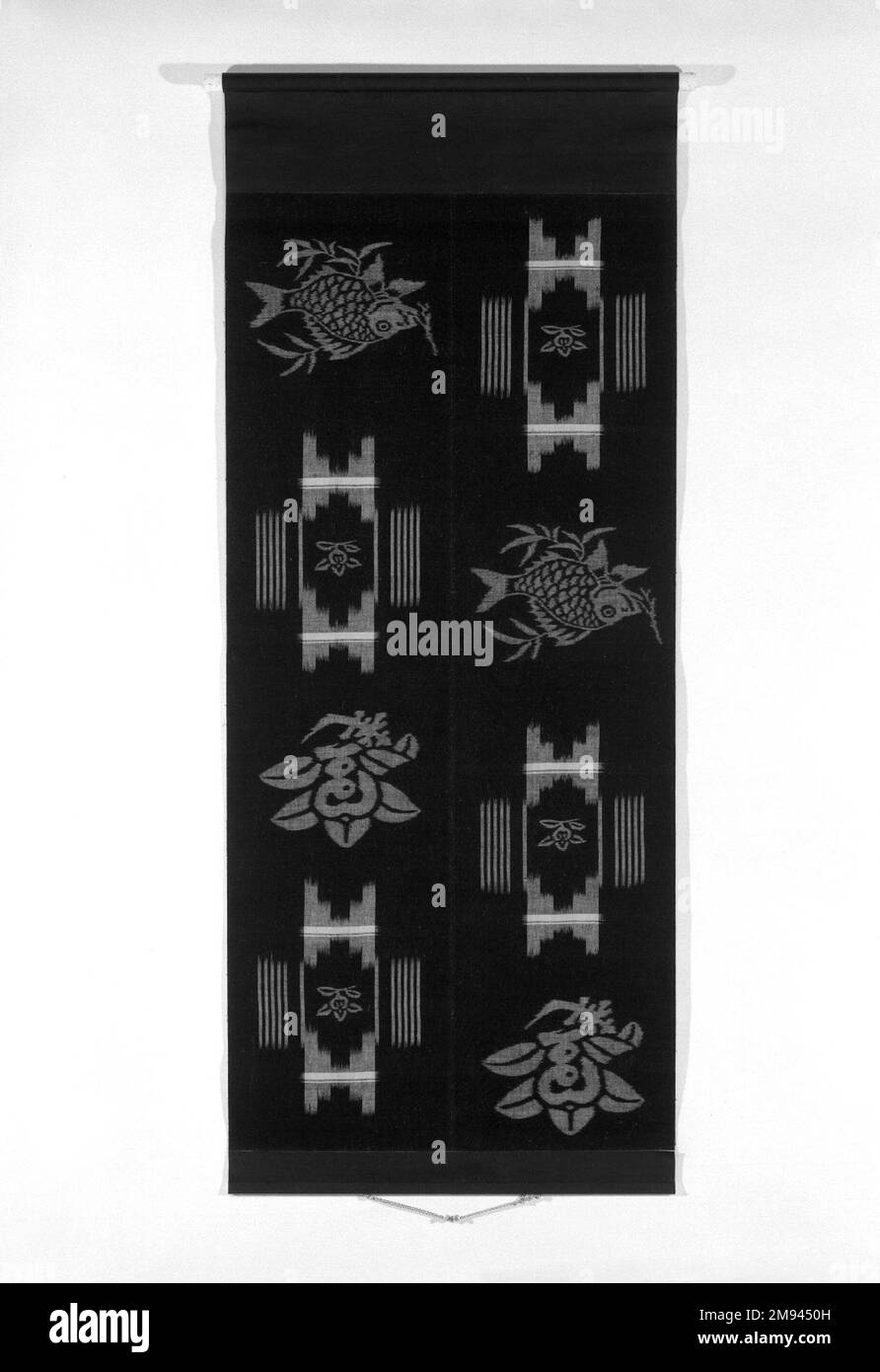 Kasuri (Ikat) Textil, Ende des 19. Jahrhunderts. Baumwolle, exklusive Befestigung: 54 x 25 3/8 cm (137,2 x 64,5 cm). Asiatische Kunst Ende des 19. Jahrhunderts Stockfoto