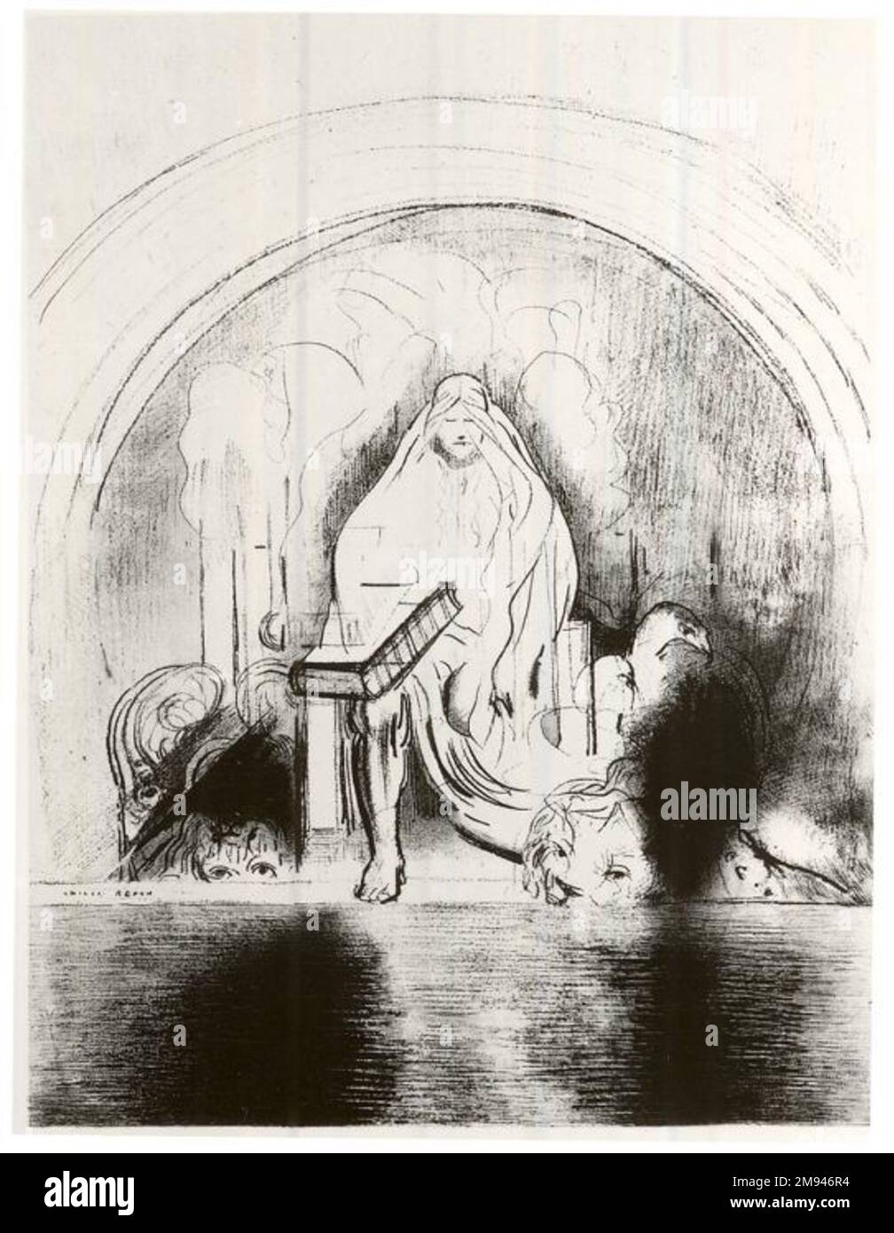 Apocalypse de Saint-Jean Odilon Redon (Französisch, 1840-1916). Apocalypse de Saint-Jean, 1899. Lithograf auf Chinapapier abgelegt, 12 11/16 x 9 9/16 Zoll (32,2 x 24,3 cm). Europäische Art. 1899 Stockfoto