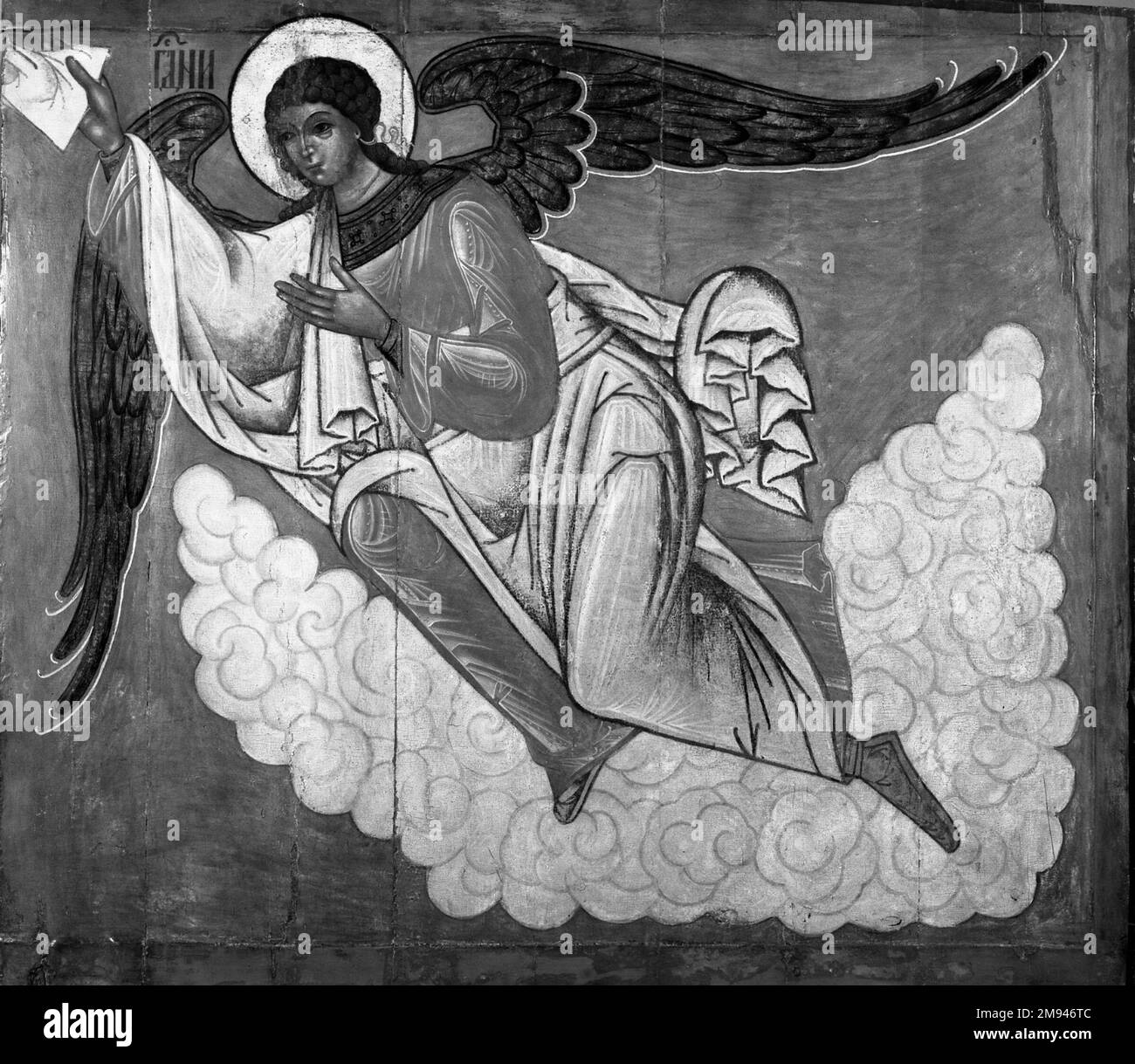 Angel Unbekannter russischer Künstler. , 16. Jahrhundert. Platte ohne Rahmen, 56 x 61 3/4 Zoll (142,2 x 156,8 cm). Europäische Kunst des 16. Jahrhunderts Stockfoto
