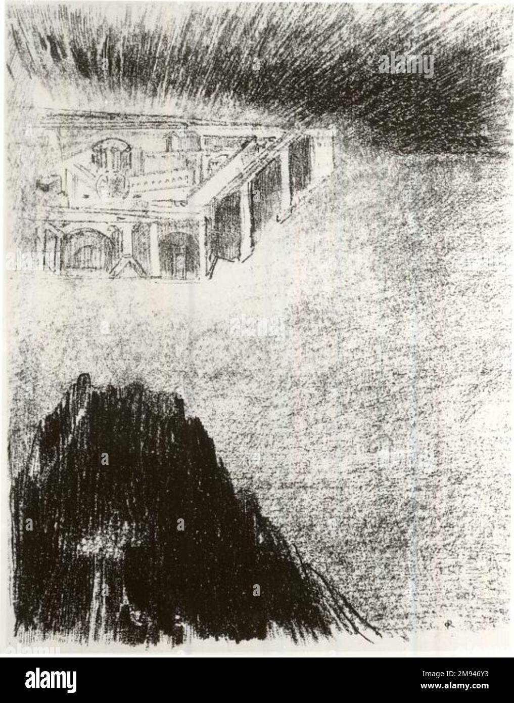 Apocalypse de Saint-Jean Odilon Redon (Französisch, 1840-1916). Apocalypse de Saint-Jean, 1899. Lithograf auf Chinapapier abgelegt, 11 13/16 x 9 5/16 Zoll (30 x 23,7 cm). Europäische Art. 1899 Stockfoto