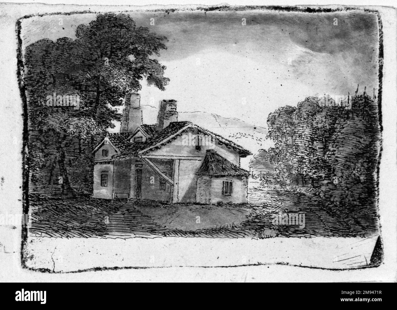 Adam's Hut John Clerk of Eldin (Britisch, 1728-1812). Adam's Hut. Ätzen und Aquatint auf liegendem Papier, 2 3/4 x 3 13/16 Zoll (7 x 9,7 cm). Europäische Kunst Stockfoto