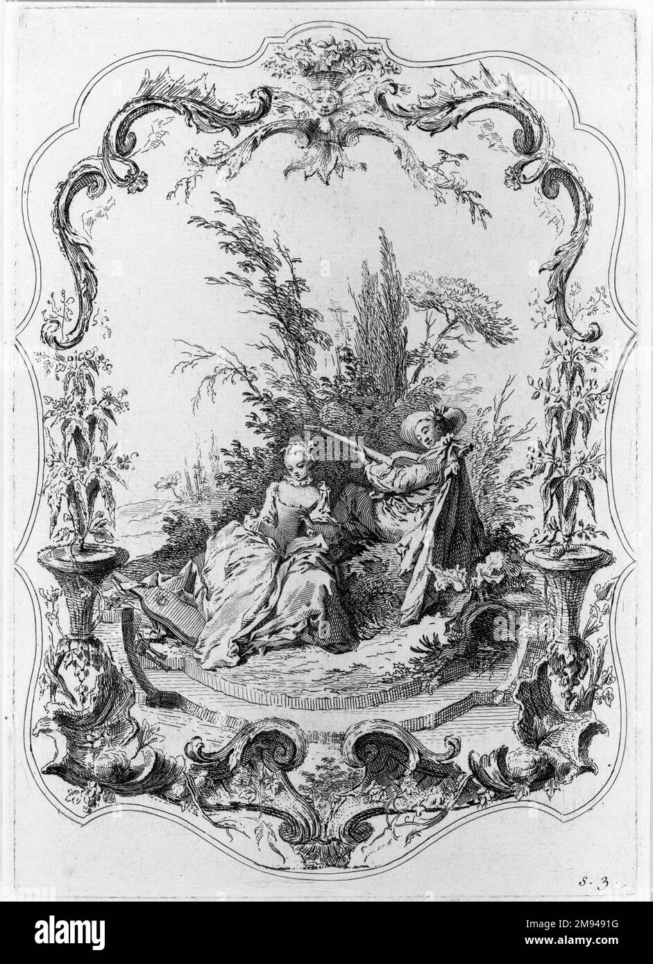 La Danse Bachique Jacques Gabriel Huguier (Französisch, 1695-1772). La Danse Bachique. Ätzen, Blatt: 19 13/16 x 14 1/4 Zoll (50,3 x 36,2 cm). Europäische Kunst Stockfoto