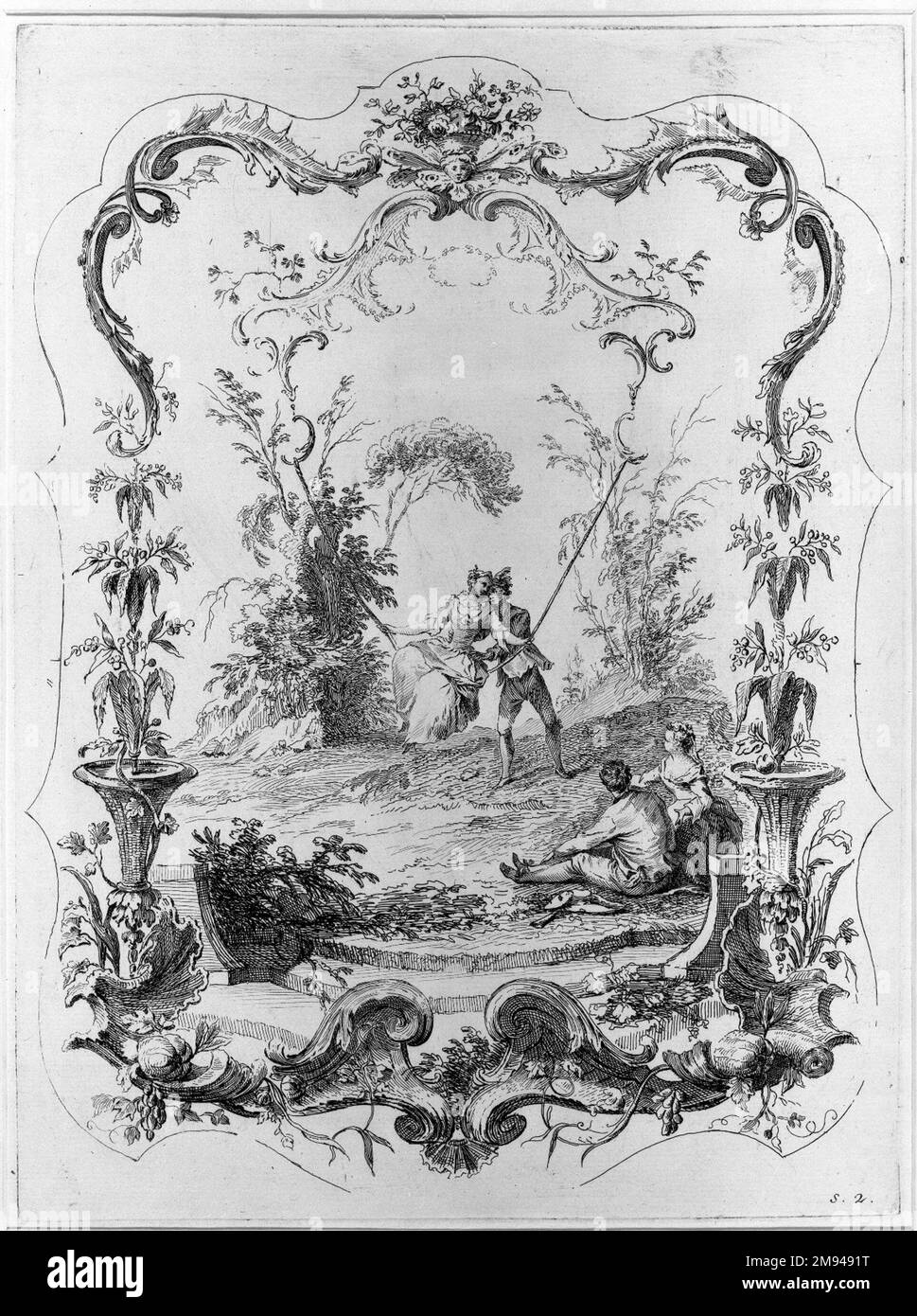 La Danse Bachique Jacques Gabriel Huguier (Französisch, 1695-1772). La Danse Bachique. Ätzen, Blatt: 19 3/4 x 14 3/8 Zoll (50,2 x 36,5 cm). Europäische Kunst Stockfoto