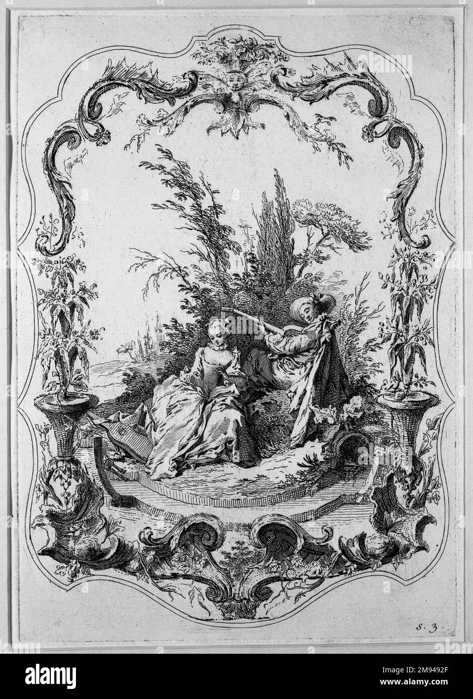 La Danse Bachique Jacques Gabriel Huguier (Französisch, 1695-1772). Ätzen, Blatt: 19 3/4 x 14 3/8 Zoll (50,2 x 36,5 cm). Europäische Kunst Stockfoto