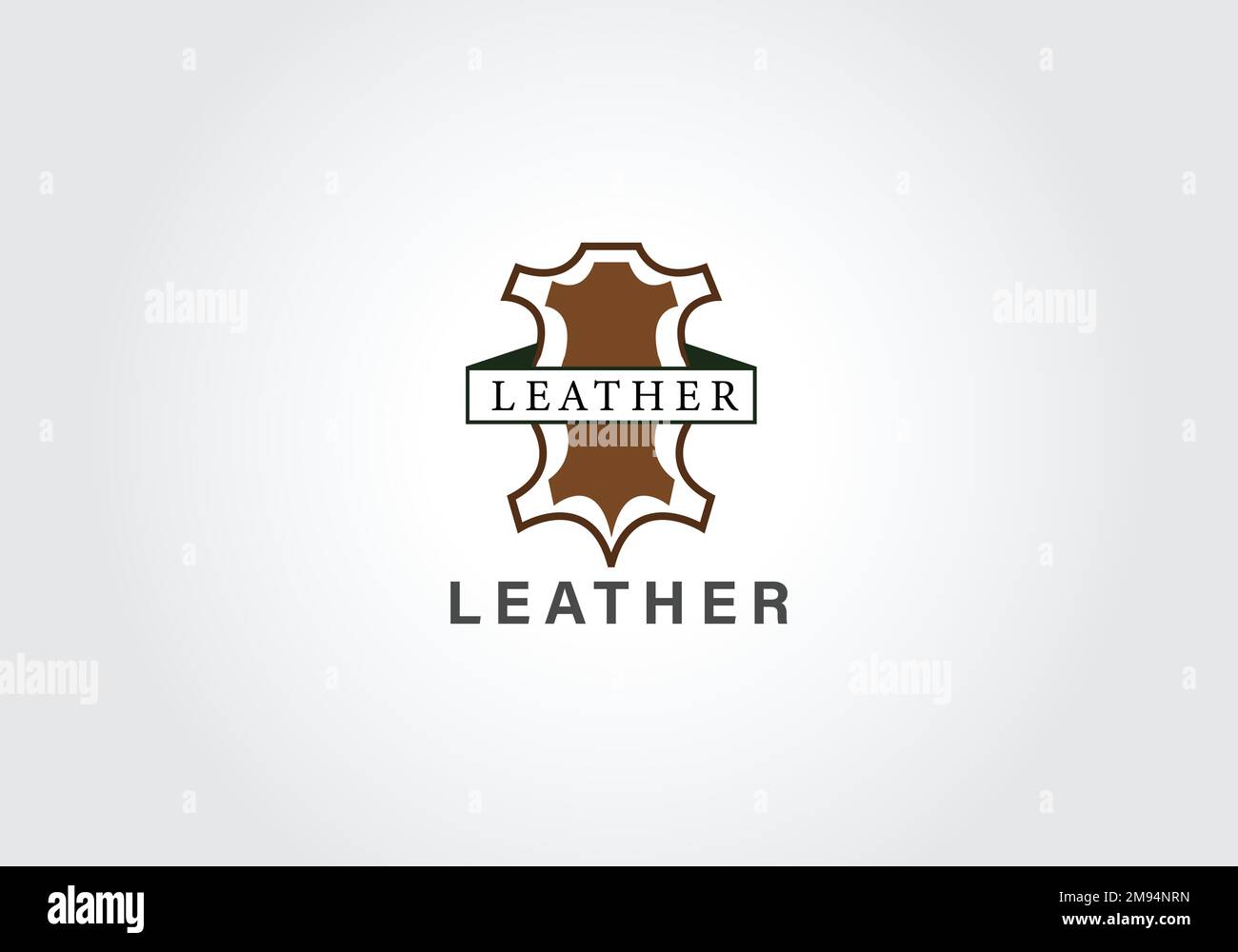 Hochwertiges, kreatives Lederlogo. Vektor-Logo aus echtem Leder. Ledersymbol... Vektordarstellung des Ledersymbols Craft Stock Vektor