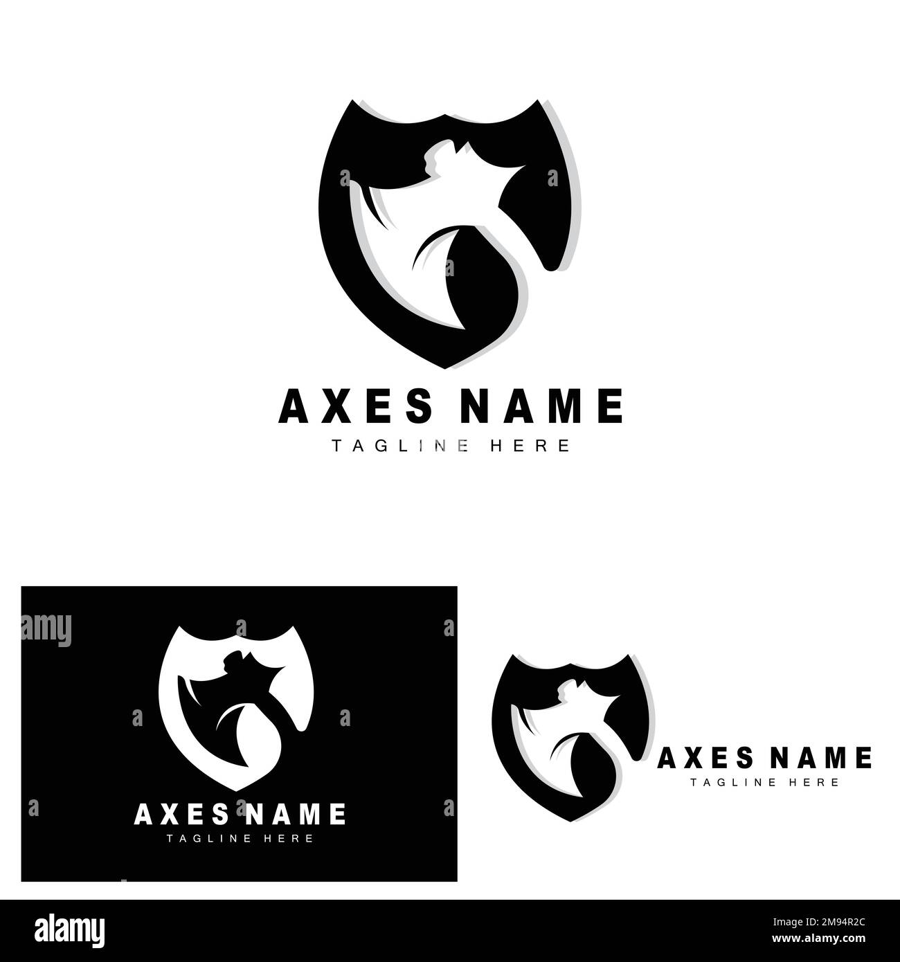 AX Logo Design, war Tool Illustration und Woodcutter Vector Stock Vektor