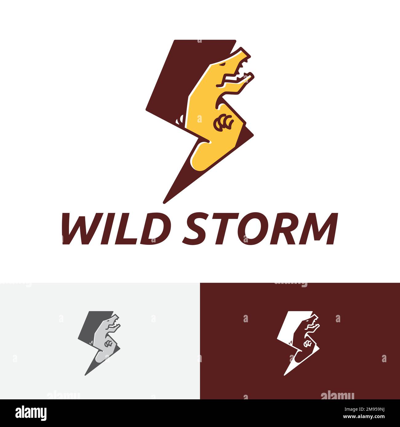 Wild Storm Logo Für Stromenergie Batterie Gefahr Spannung Stock Vektor