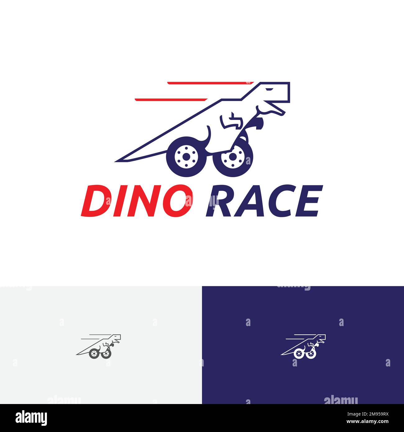 Dino Race Dinosaurier Car Service Automotive Vehicle Logo Stock Vektor