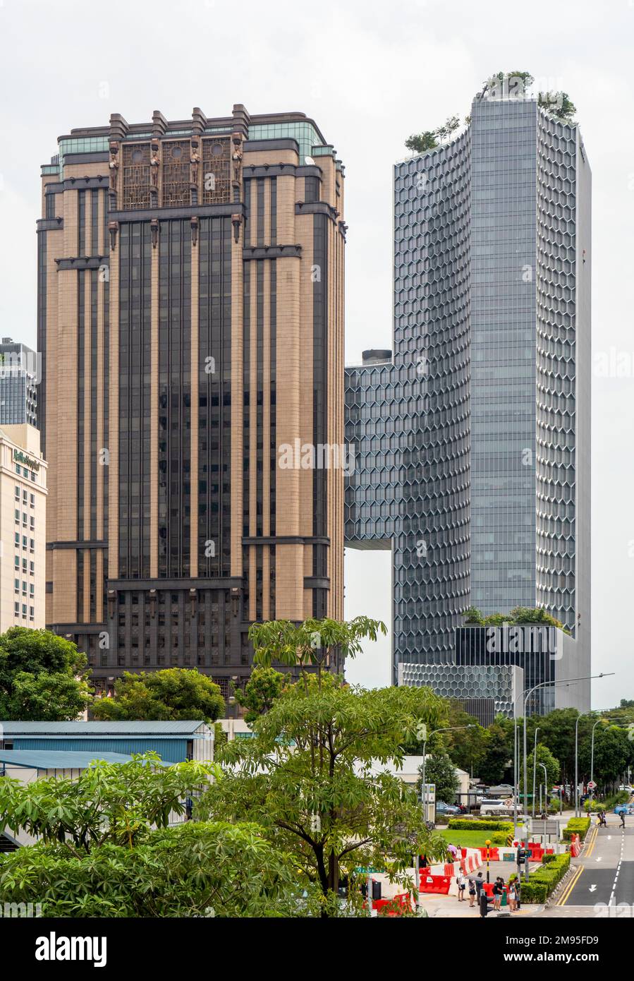 ParkView Square und DUO Tower Singapur Stockfoto