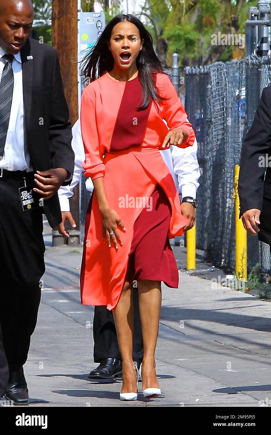12. Juni 2015 - Ankunft in Hollywood, Zoe Saldana bei der Jimmy Kimmel Show in Hollywood. © FAMA Stockfoto