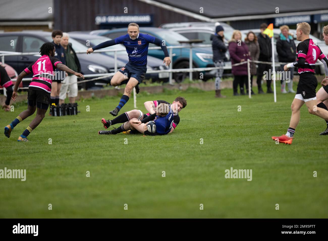 rugby-Spiel, Mannschaftssport Stockfoto