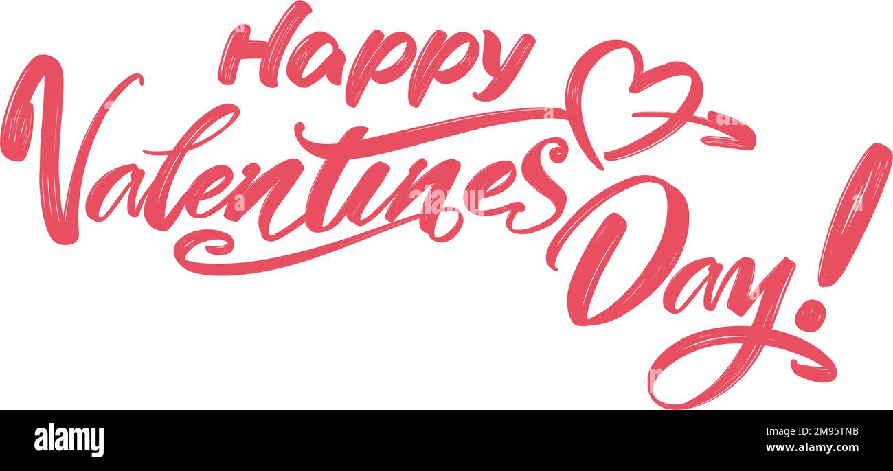 Happy Valentine s day Text auf dem Hintergrund des Herzens auf weißem Hintergrund. , Valentinstag, Grußkarte handgezeichnet Vektor Illustration Skizze. Stock Vektor