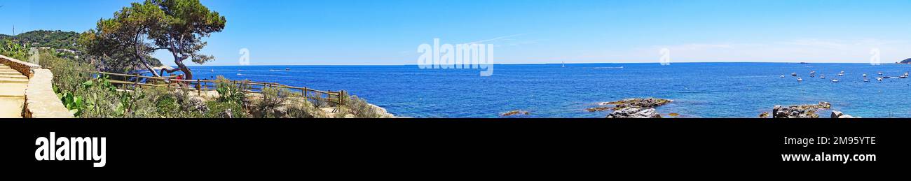 Camino de Ronda de Llafranc a Calella de Palafrugell, Girona, Catalunya, Spanien, Europa Stockfoto