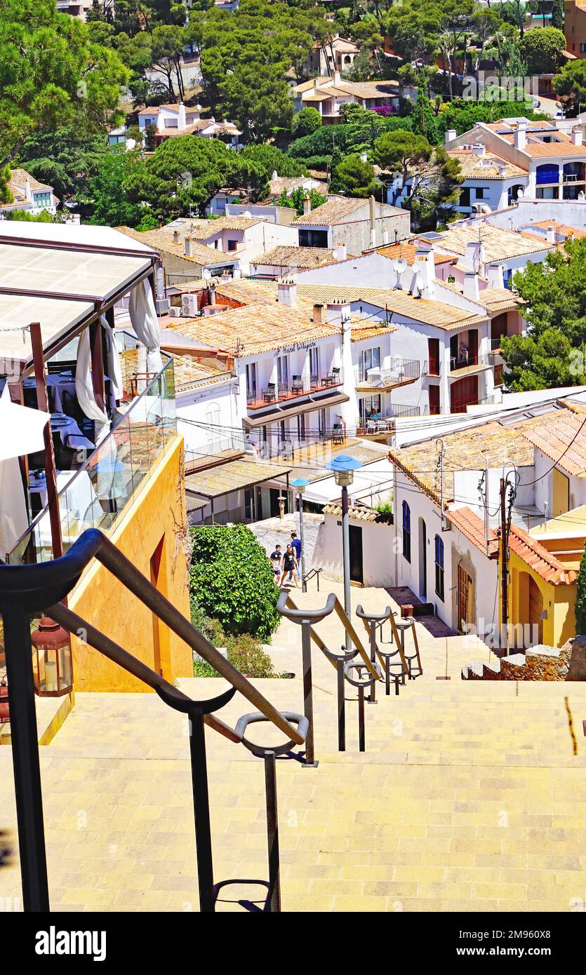 Camino de Ronda de Llafranc a Calella de Palafrugell, Girona, Catalunya, Spanien, Europa Stockfoto