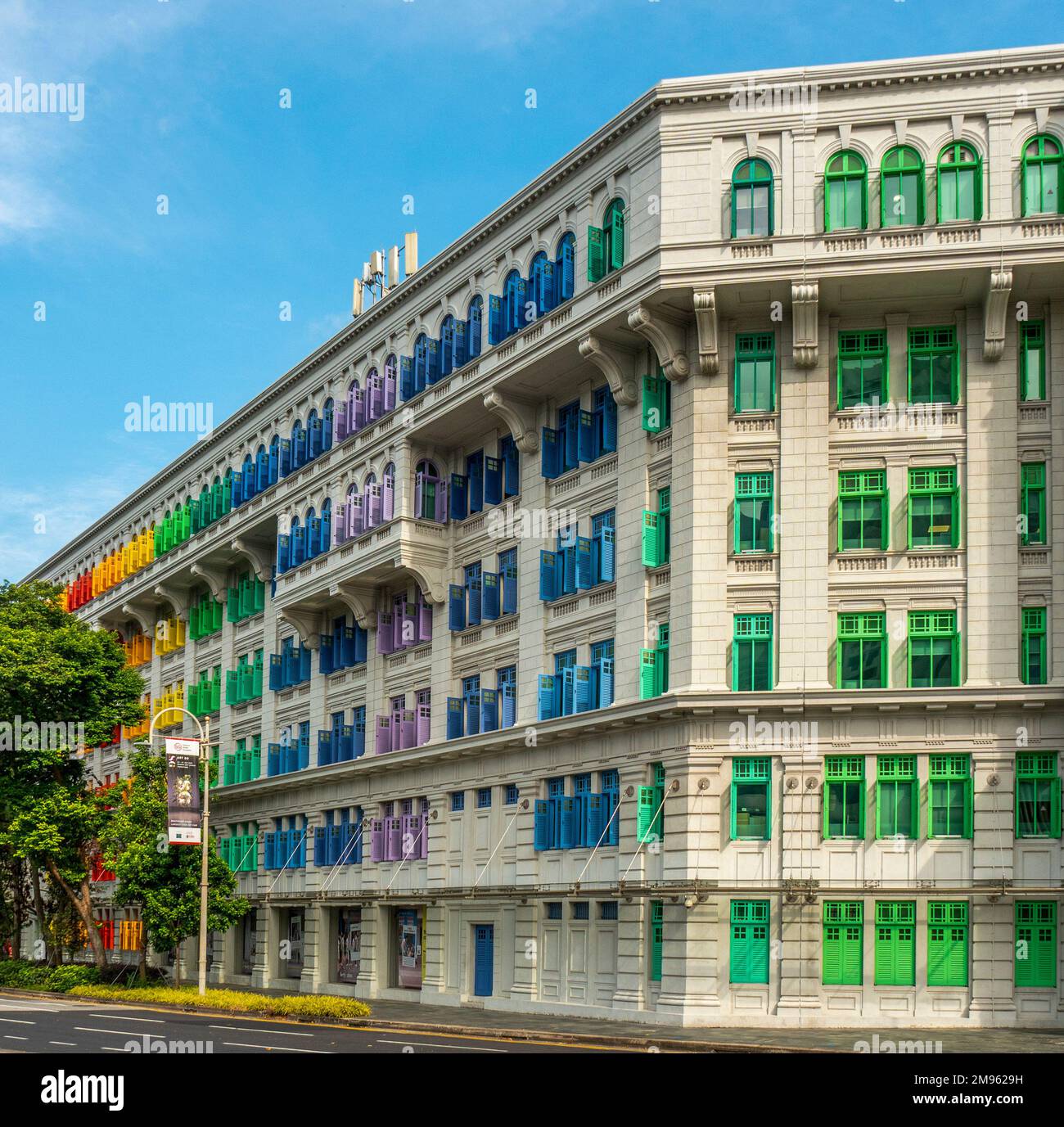 Old Hill Street Police Station Gebäude im neoklassizistischen Stil mit dem Ministerium für Information, Kommunikation und Kunst, Singapur Stockfoto