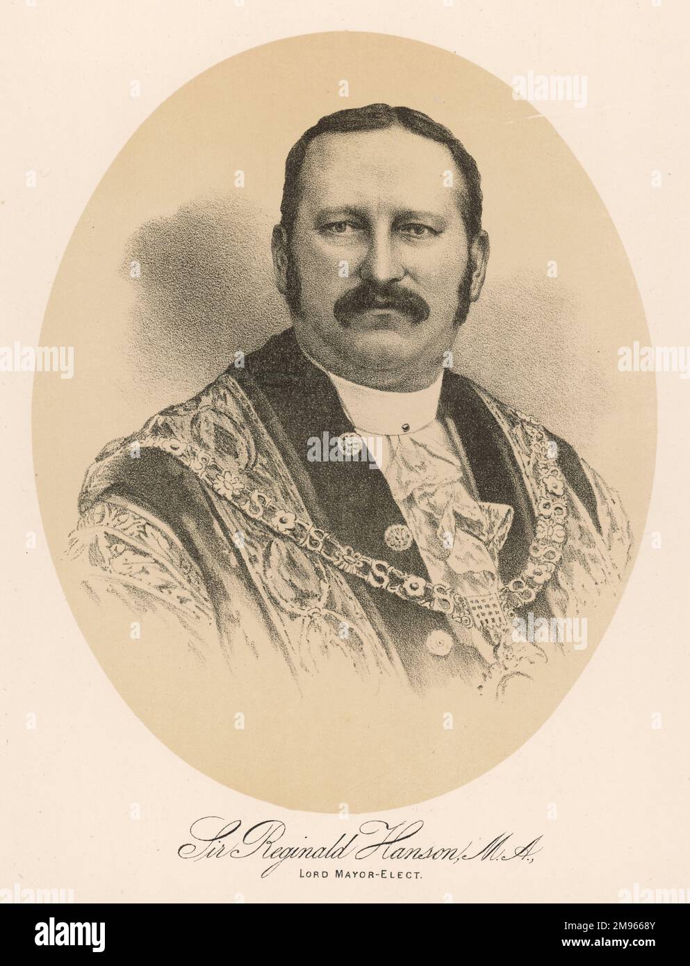 SIR REGINALD HANSON Lord Bürgermeister gewählt von London 1886. Stockfoto