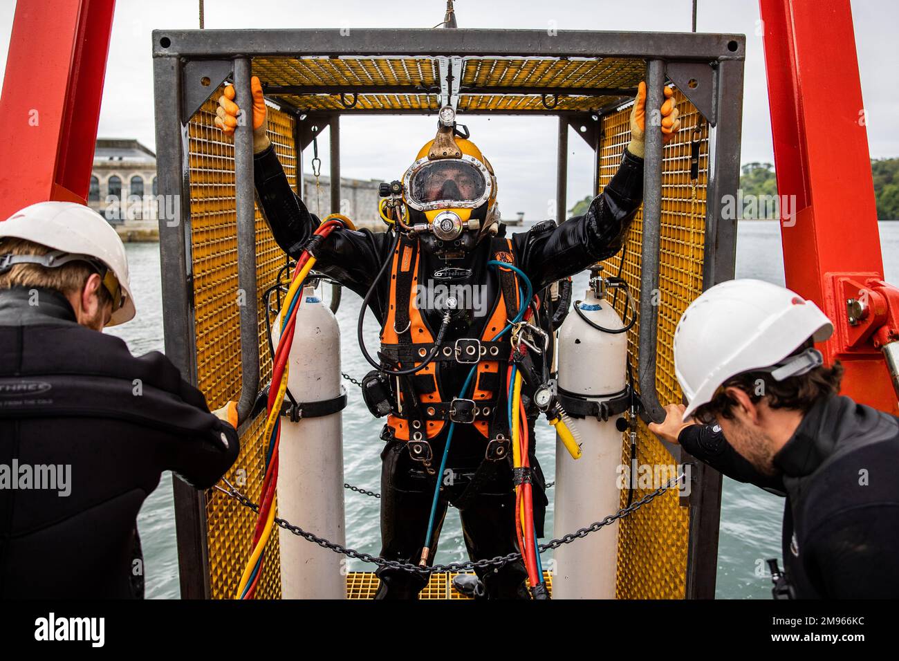 Taucherausbildung, Plymouth Devon. Stockfoto