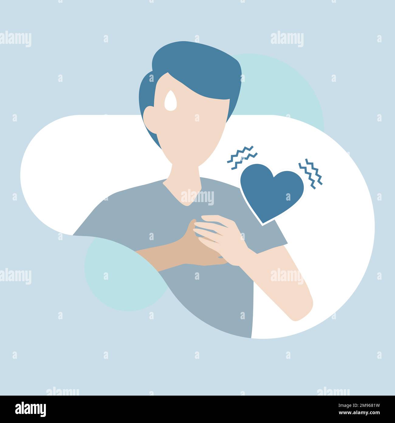 Mann mit Symptomen eines Virusvektors Stock Vektor