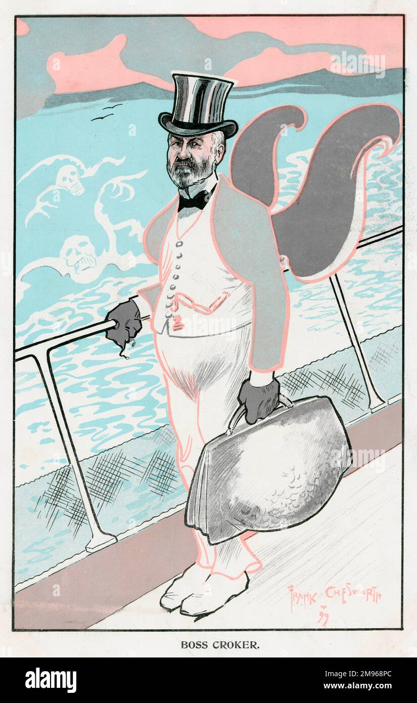 Richard 'Boss' Croker, Sr. (1843-1922) - amerikanischer Politiker. Als Leiter der Tammany Hall (der politischen Maschine der Demokratischen Partei, die eine wichtige Rolle bei der Kontrolle der New Yorker Politik spielte) erhielt Croker Bestechungsgelder von den Eigentümern von Bordellen, Saloons und illegalen Spielhöhlen. Stockfoto
